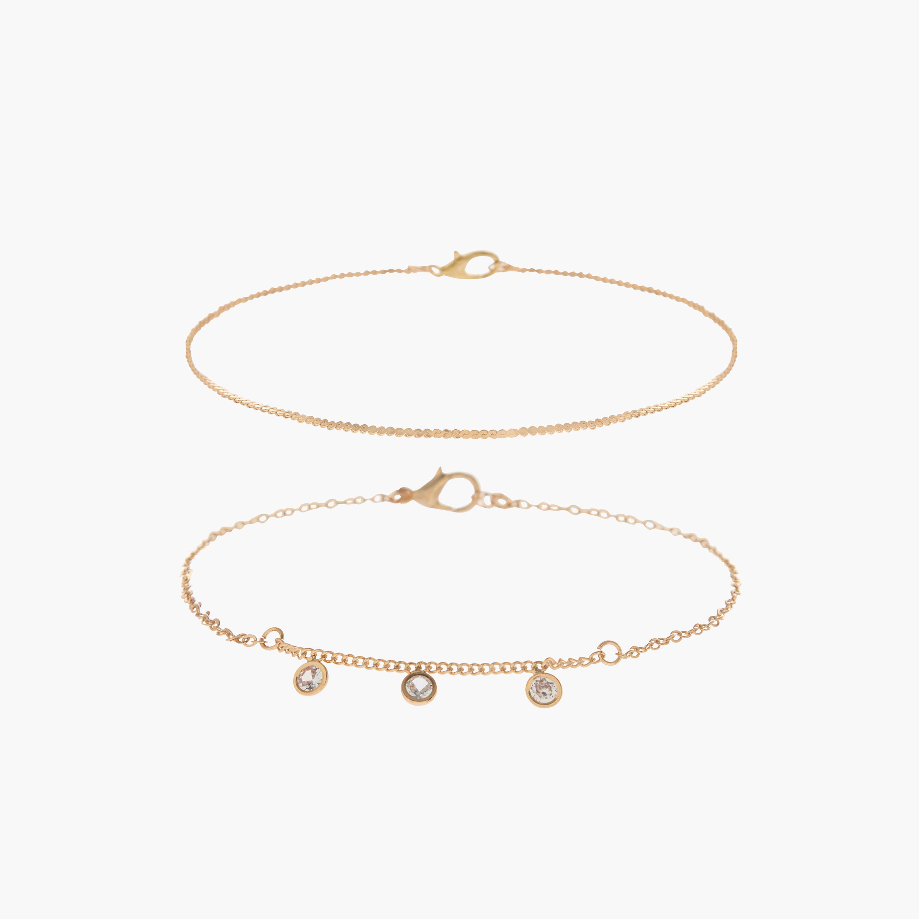 خلاخيل ميتاليك مزينة - عبوة من قطعتين-women-watchesandjewellery-jewellery-anklets-image-7