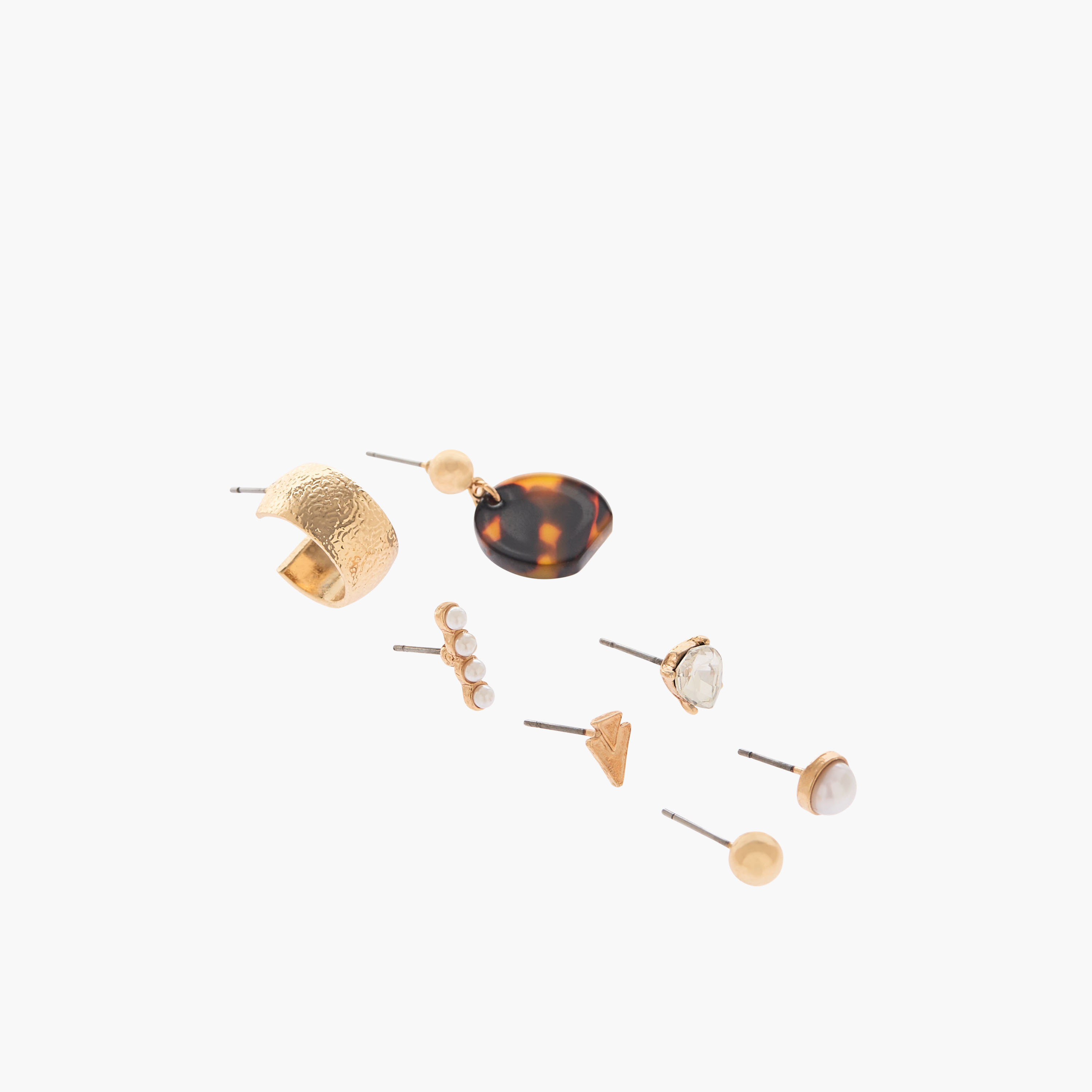 Pack of 7 Metallic Stud Earrings with Pushback Closure-women-watchesandjewellery-jewellery-earrings-image-2