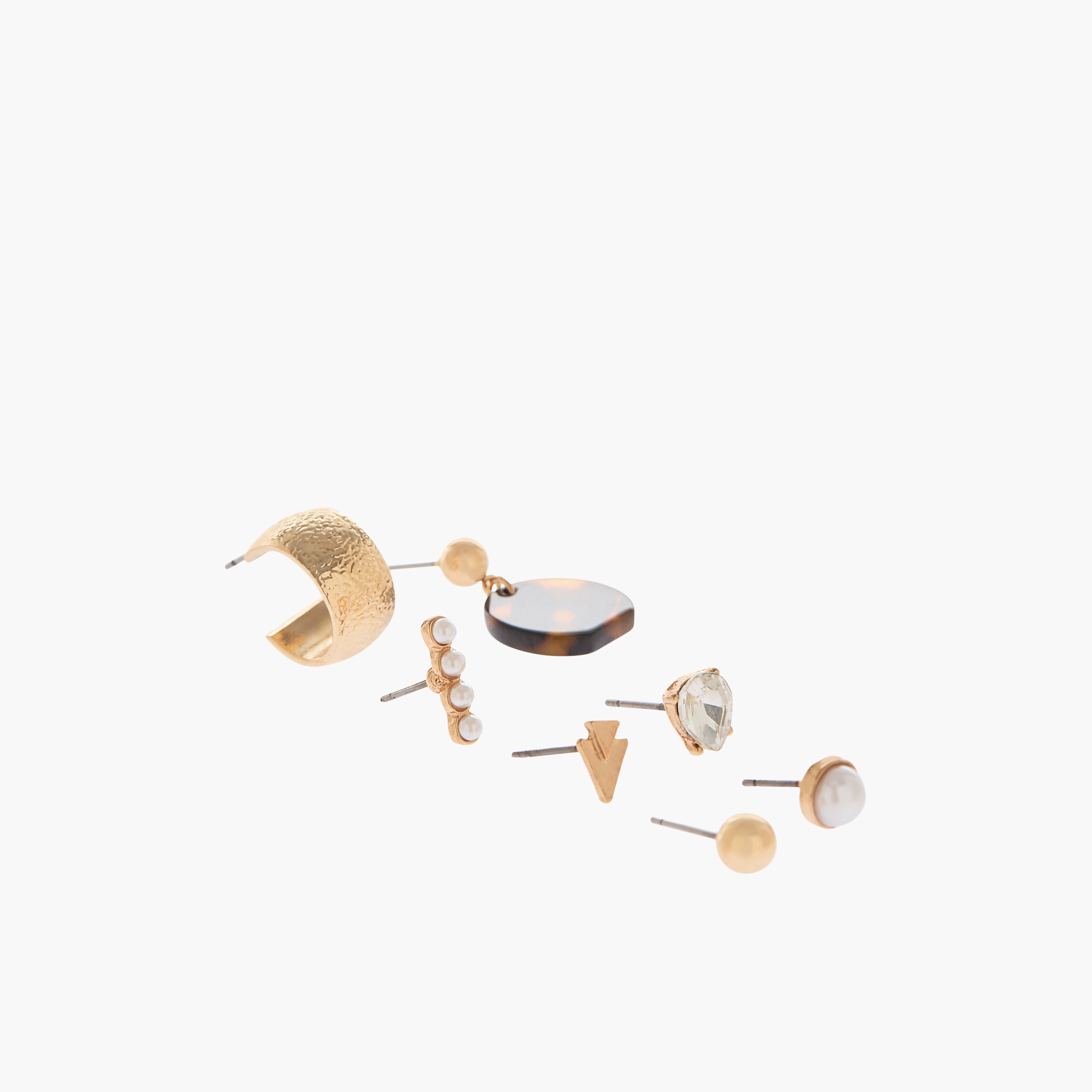 Pack of 7 Metallic Stud Earrings with Pushback Closure-women-watchesandjewellery-jewellery-earrings-image-3