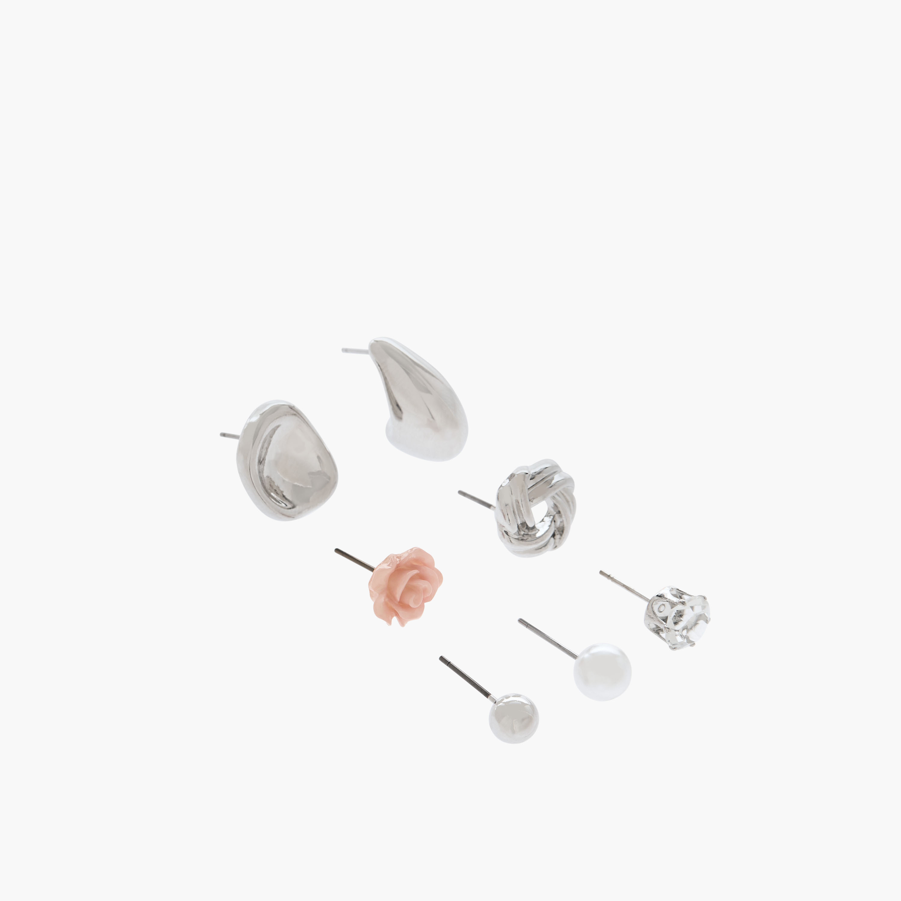 Pack of 7 Metallic Stud Earrings with Pushback Closure-women-watchesandjewellery-jewellery-earrings-image-2