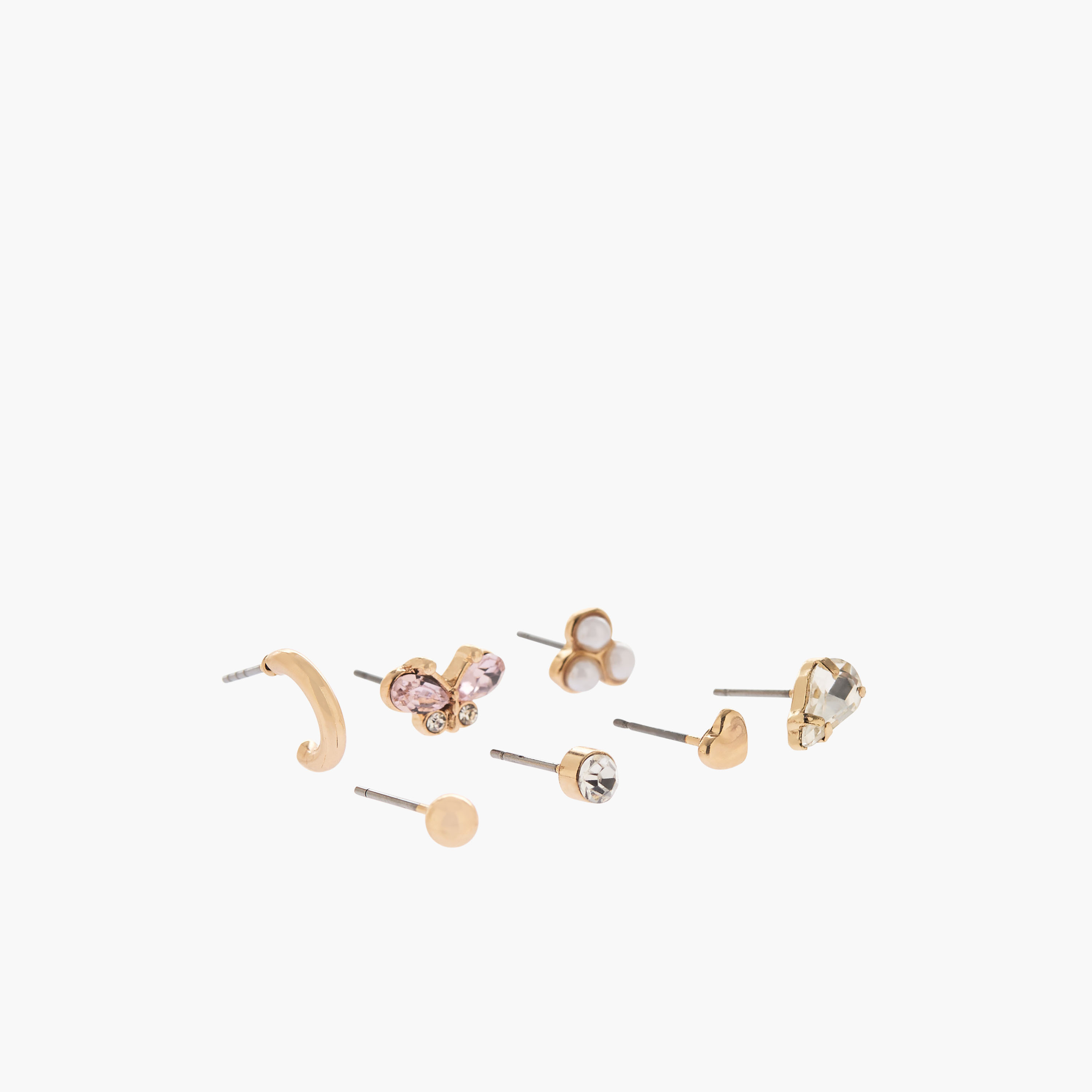 Pack of 7 Metallic Embellished Stud Earrings with Pushback Closure-women-watchesandjewellery-jewellery-earrings-image-3