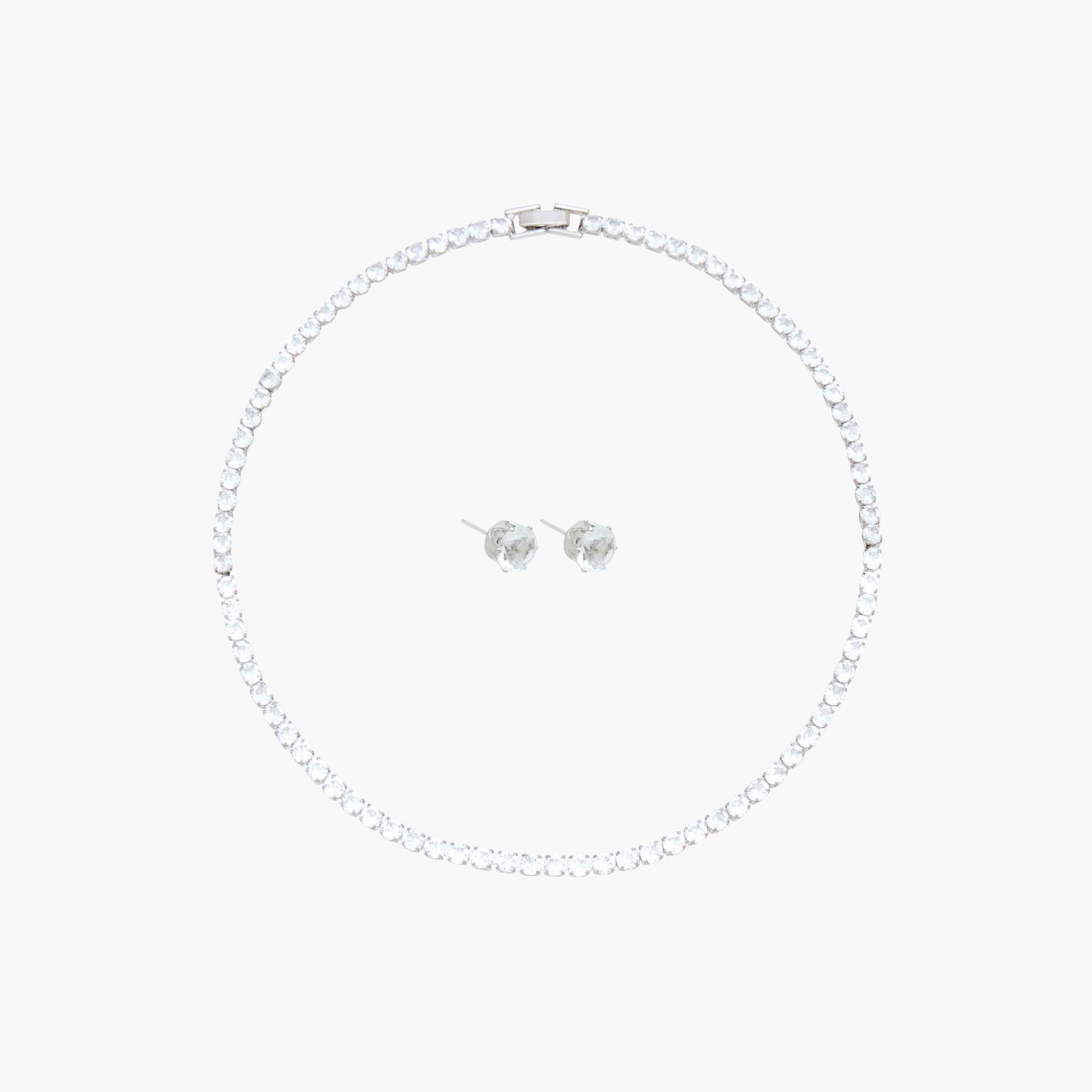 Set of 2 Stone Embellished Necklace and Earrings-women-watchesandjewellery-jewellery-jewellerysets-image-1