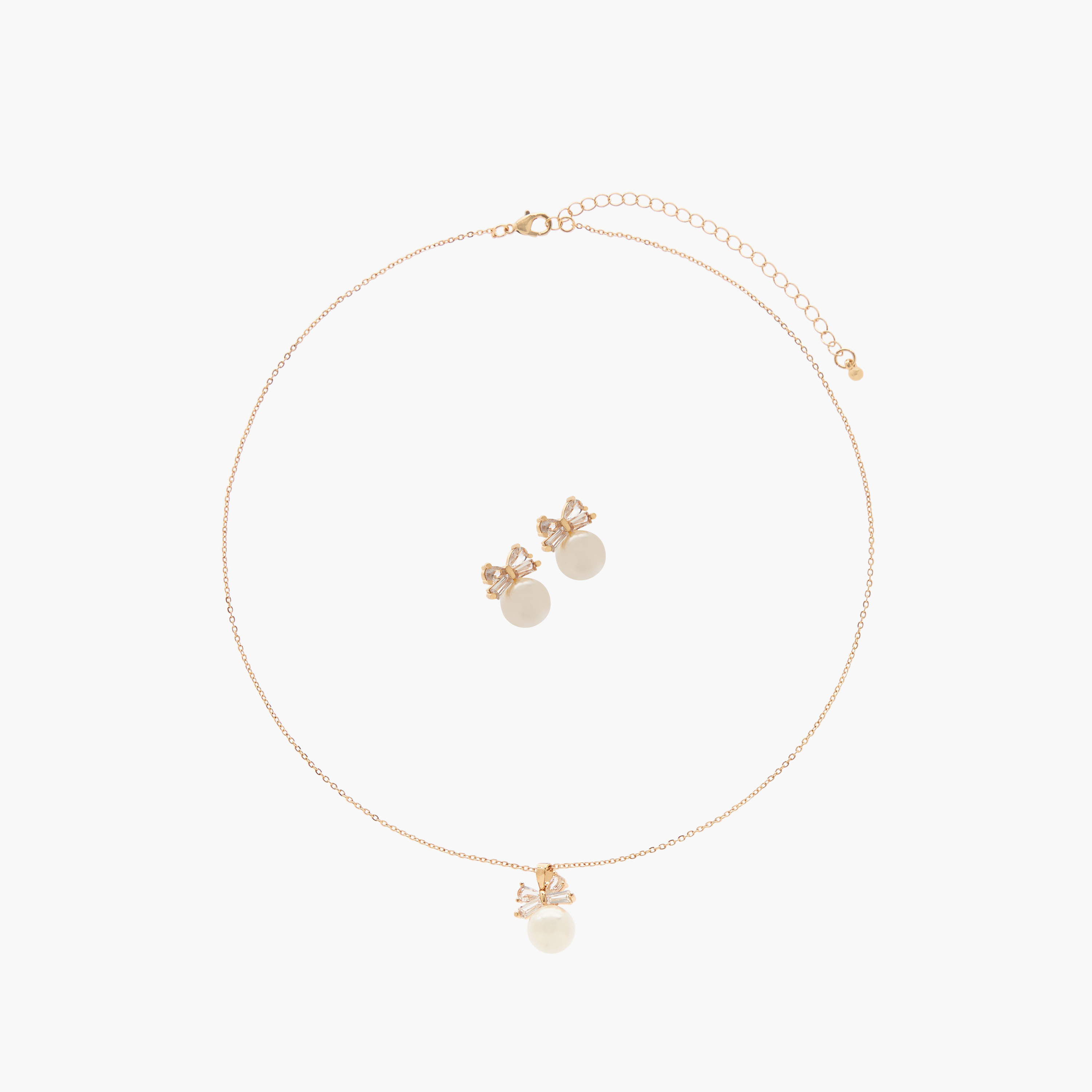 Set of 2 - Pearl Embellished Necklace and Earrings-women-watchesandjewellery-jewellery-necklacesandpendants-image-1