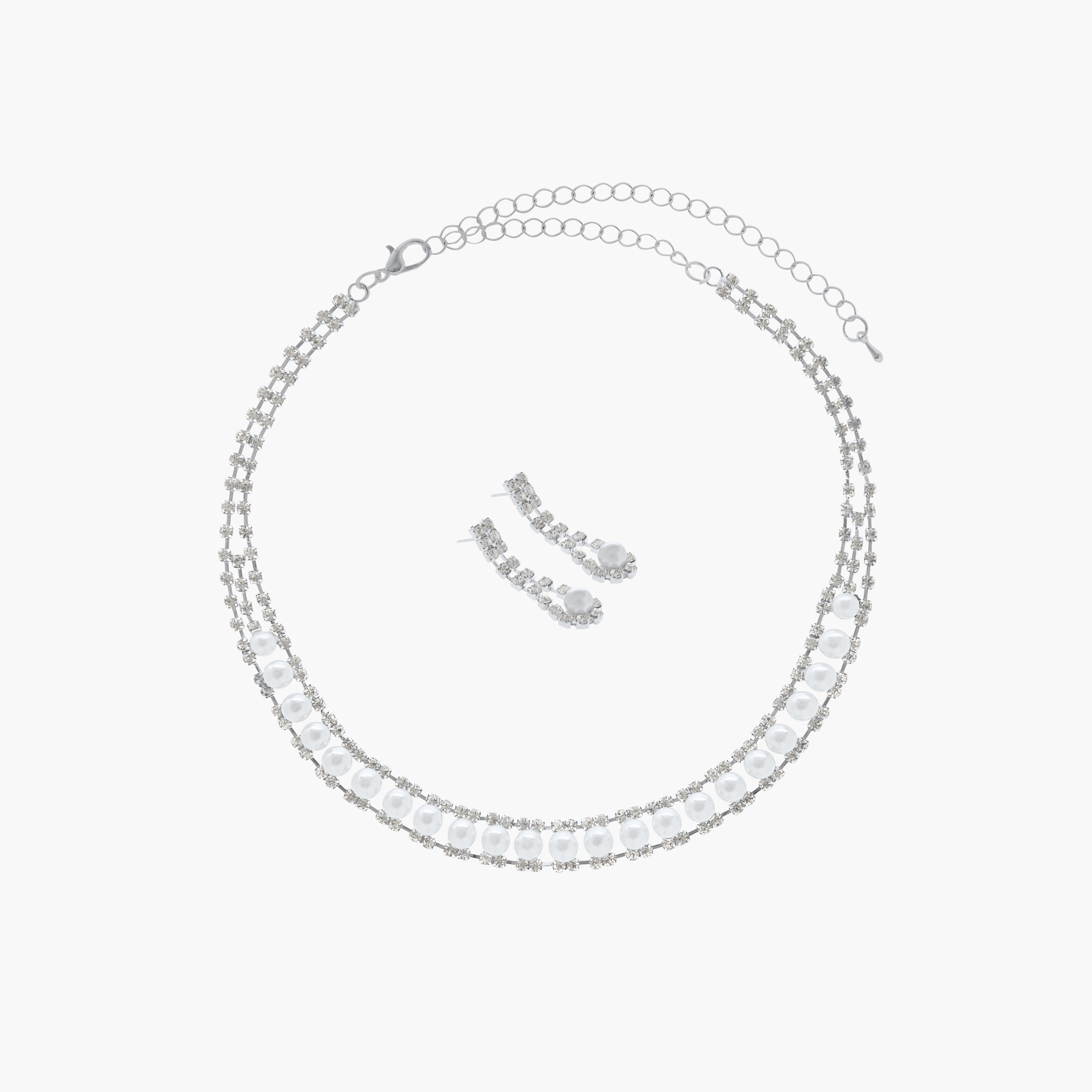 Set of 2 - Embellished Necklace and Earrings-women-watchesandjewellery-jewellery-jewellerysets-image-1