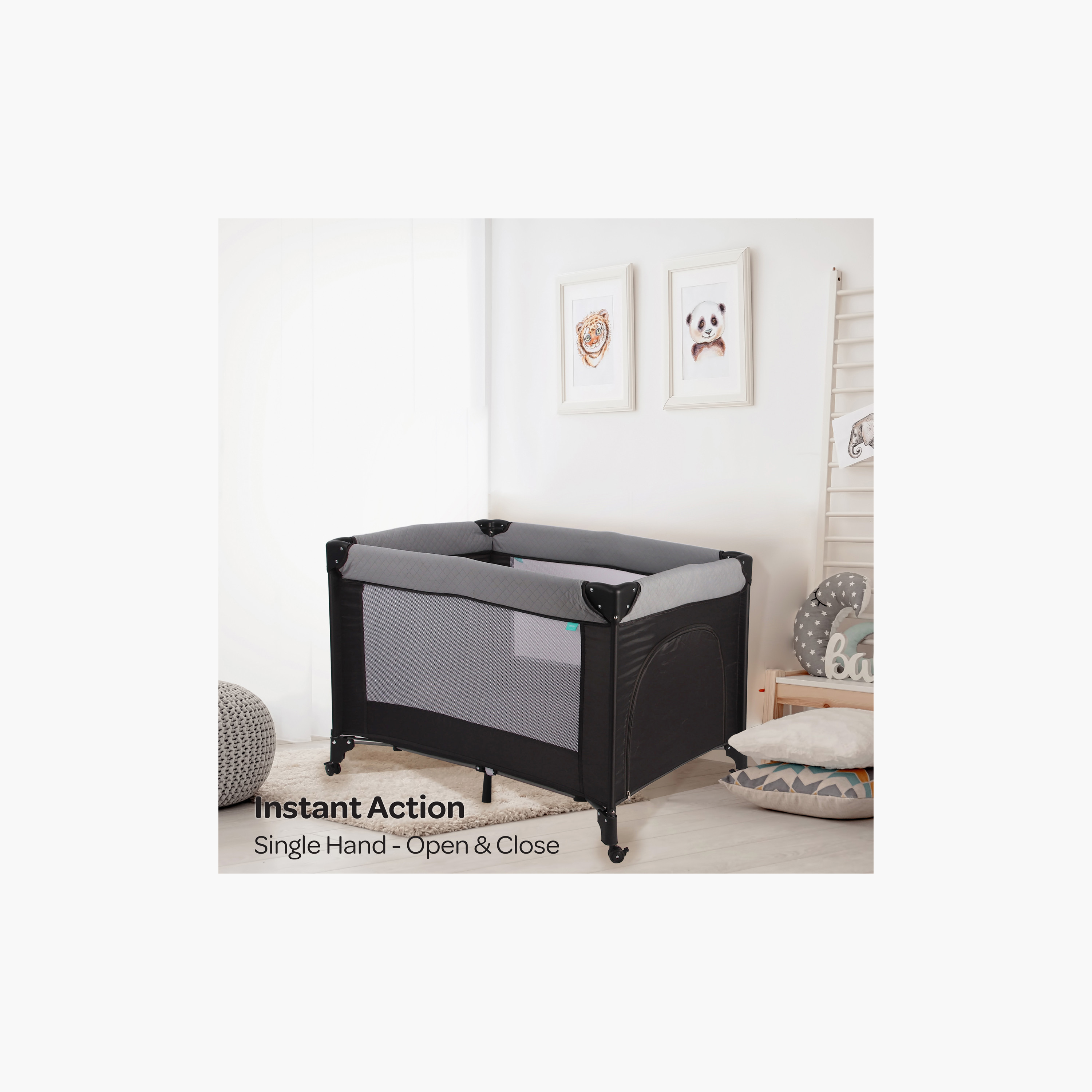 Moon Kidora Easy-Fold Playpen with Wheels Storage & Edge Protection - 0 Months+-baby-infantactivity-playpensandplaymats-image-11