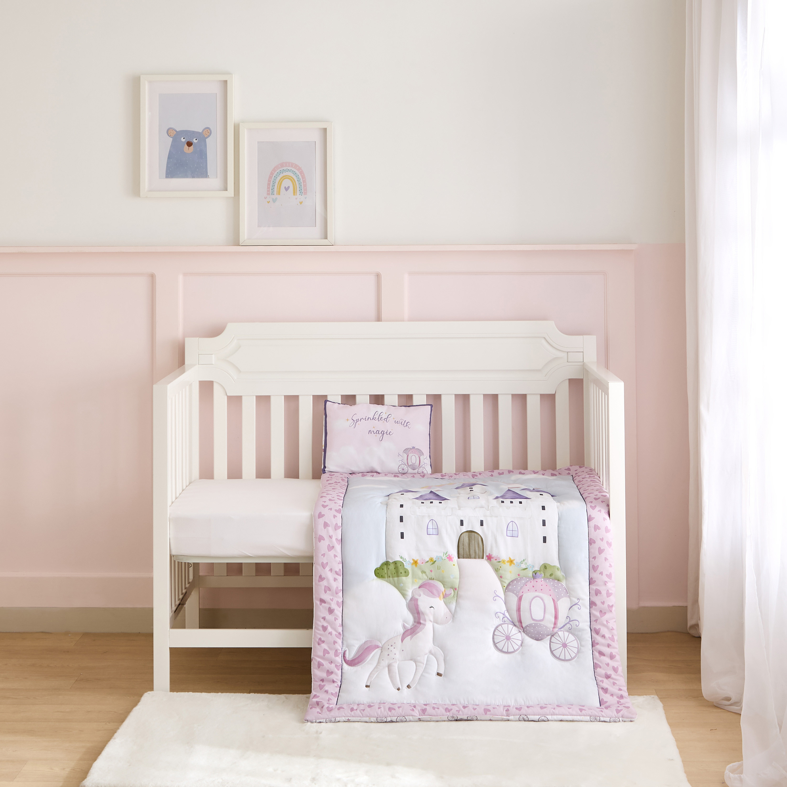 Juniors Baby Bedding Set with Unicorn Kingdom Print, 90x130 cm-baby-nursery-babybedding-image-1