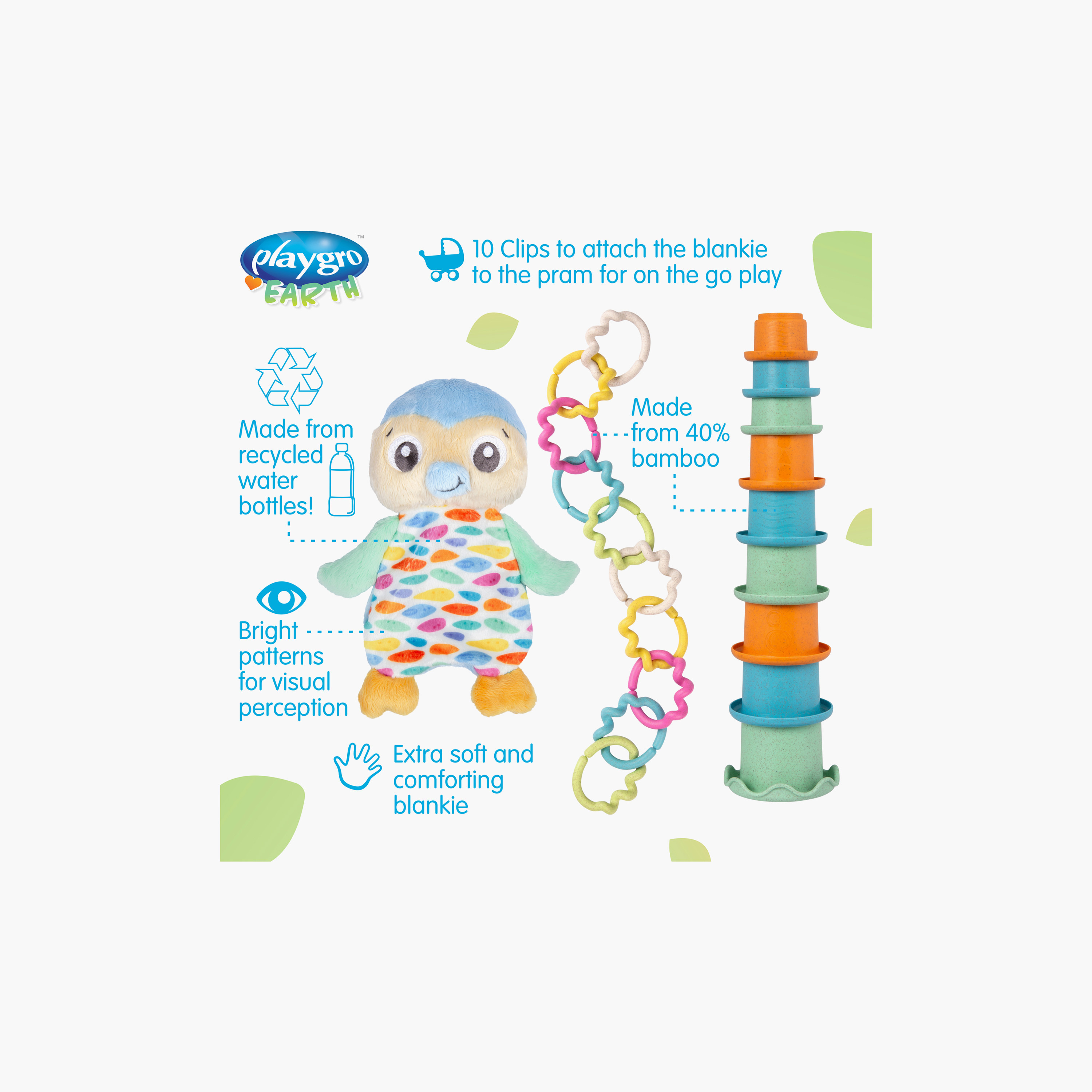 Playgro Eco Play Activity Gift Pack - Penguin - 0 Months+-toys-babyandtoddlertoys-learningtoys-image-3