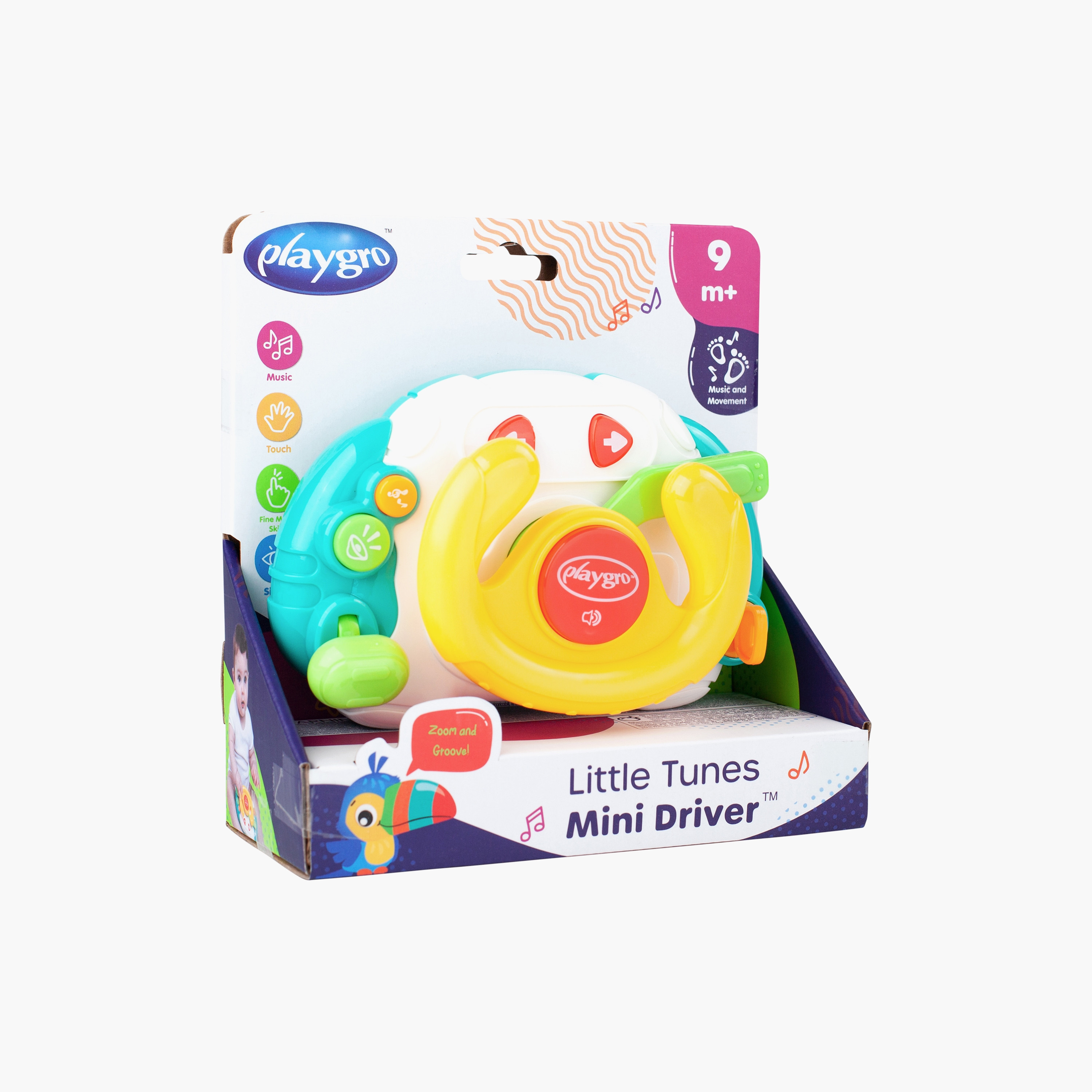 Playgro Little Tunes Mini Driver Musical Steering Wheel Toy - 12 Months+-toys-babyandtoddlertoys-lightsandmusicaltoys-image-2