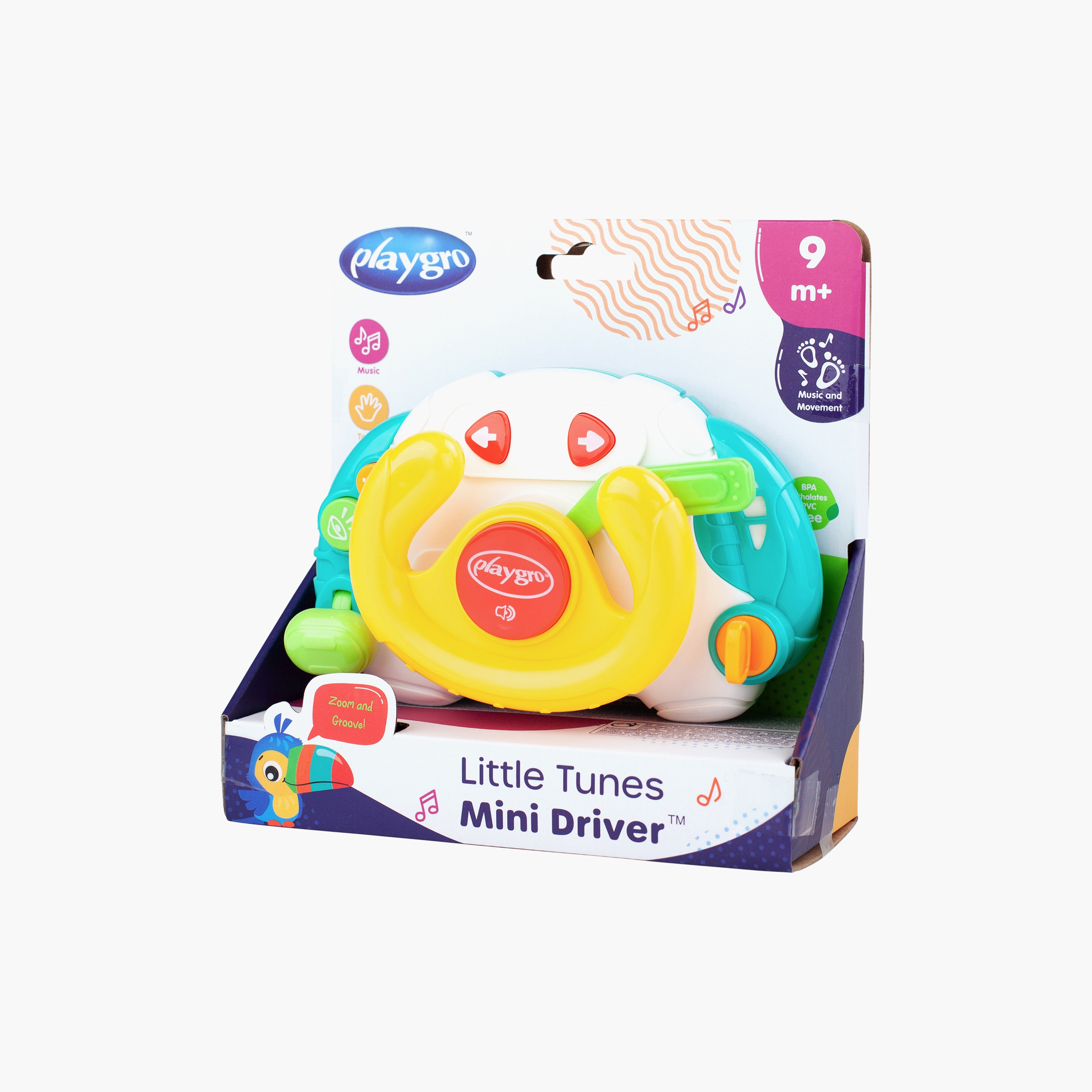 Playgro Little Tunes Mini Driver Musical Steering Wheel Toy - 12 Months+-toys-babyandtoddlertoys-lightsandmusicaltoys-image-3