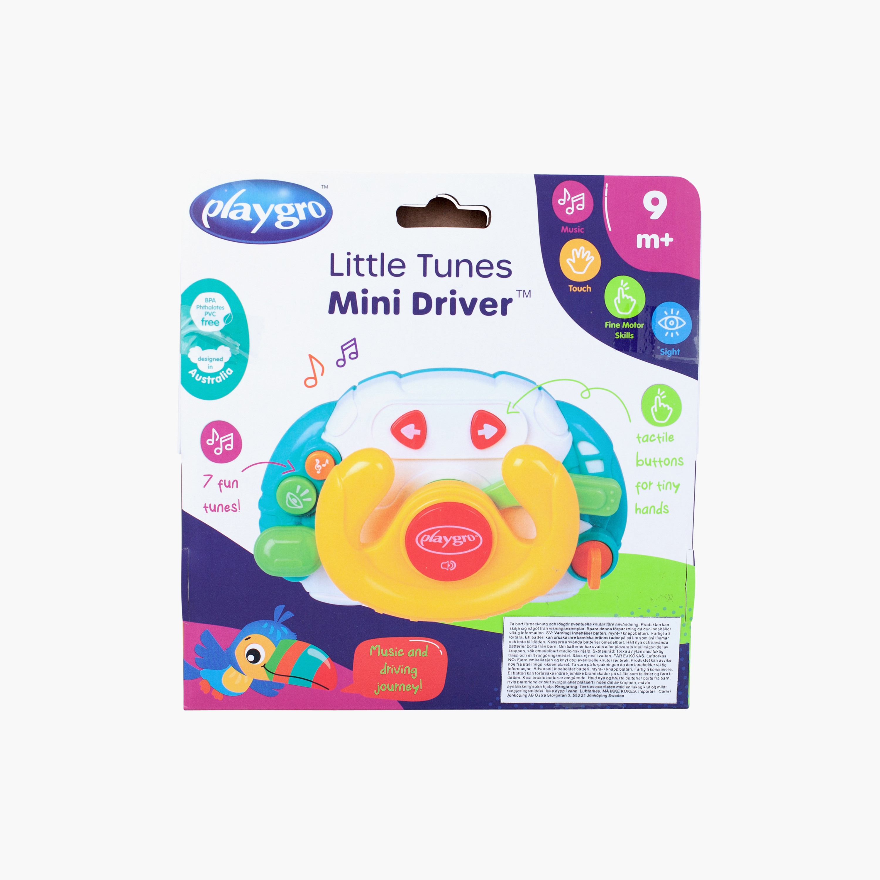 Playgro Little Tunes Mini Driver Musical Steering Wheel Toy - 12 Months+-toys-babyandtoddlertoys-lightsandmusicaltoys-image-4
