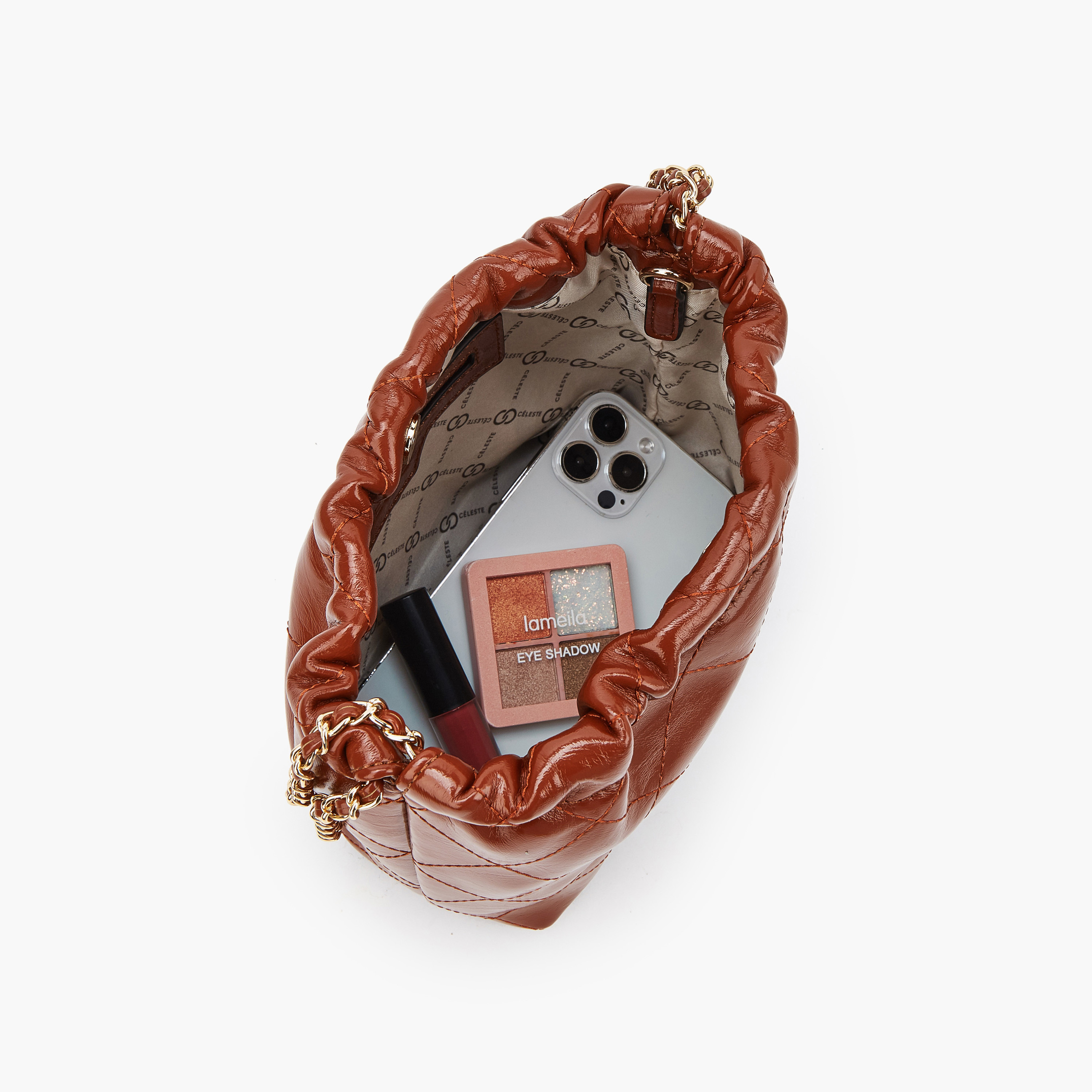 Celeste Quilted Shoulder Bag with Chain Accent Strap-women-bagsandwallets-handbags-image-8