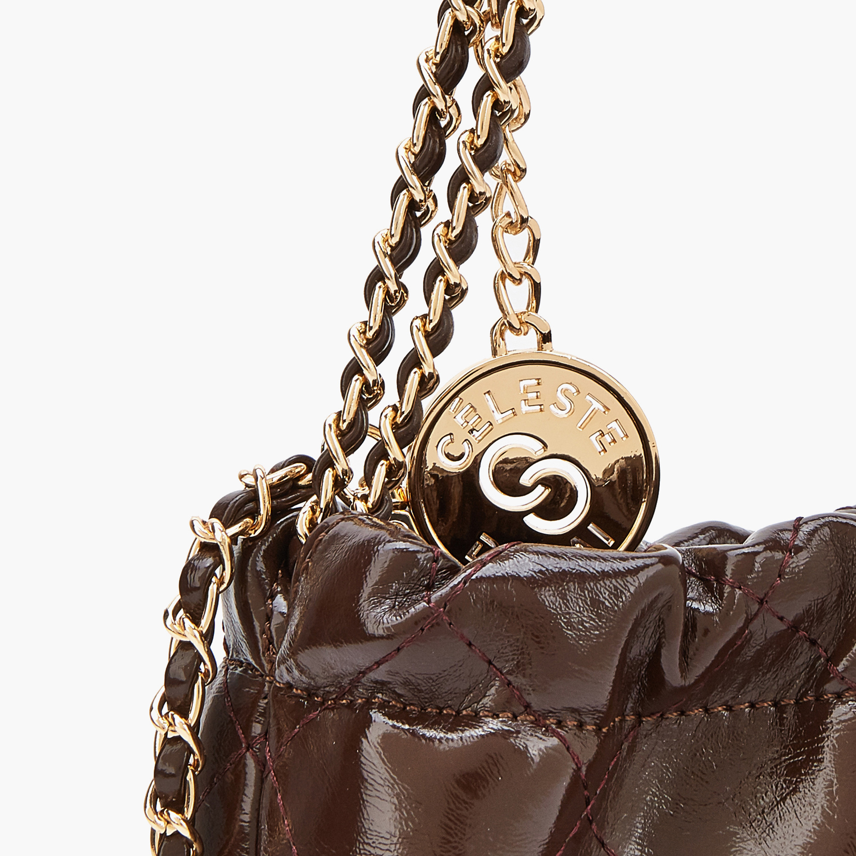 Celeste Quilted Shoulder Bag with Chain Accent Strap-women-bagsandwallets-handbags-image-7