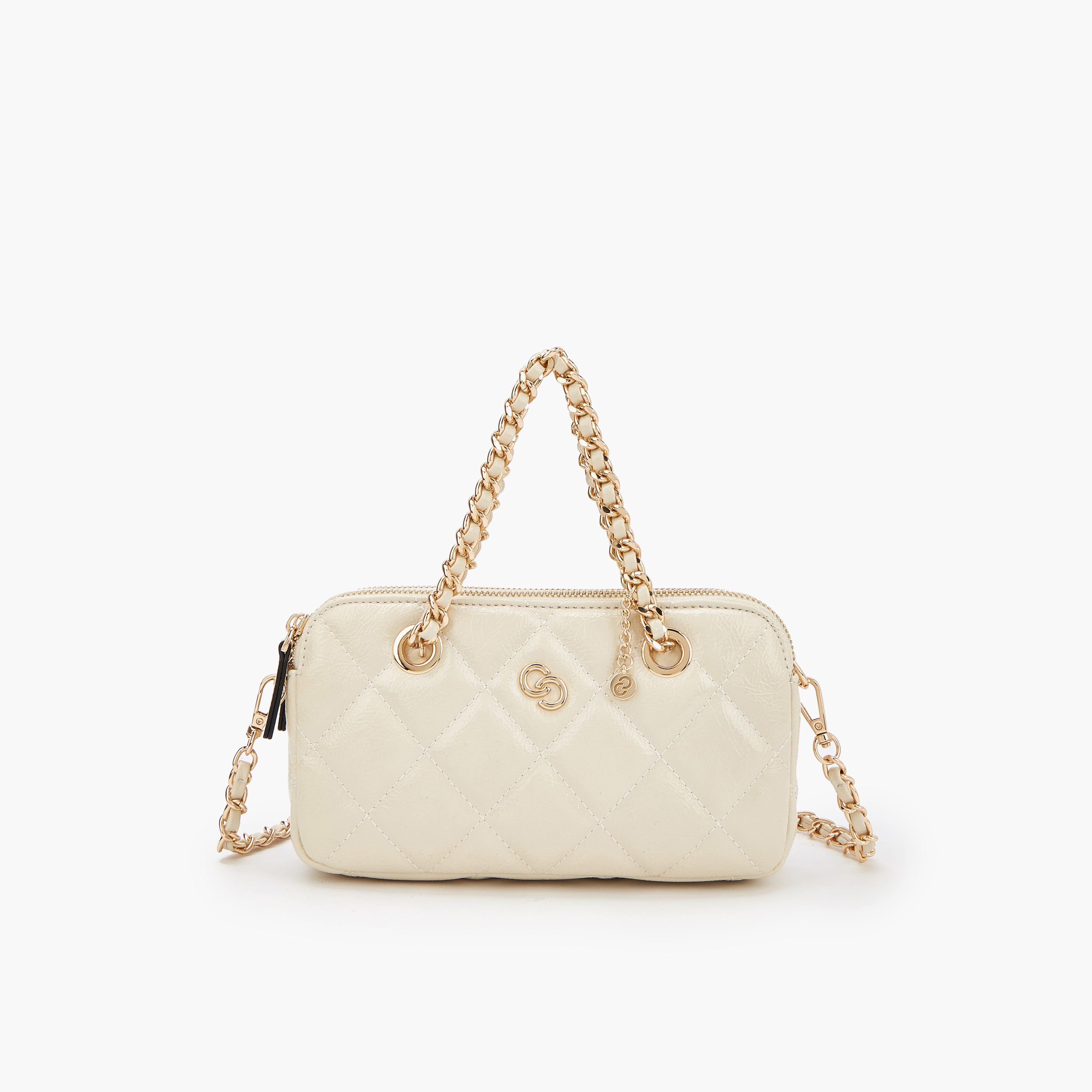 شنطة كروس بودي مبطنة بحزام مزين بسلسلة من سيليست-women-bagsandwallets-handbags-image-1