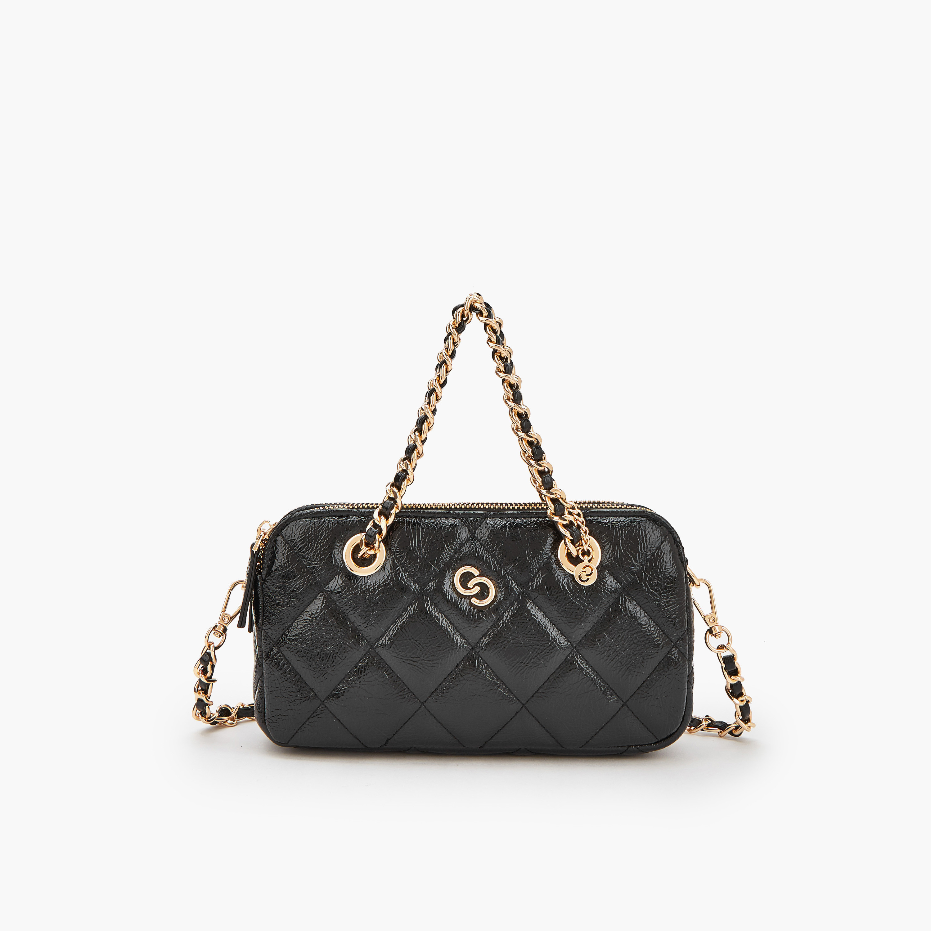 شنطة كروس بودي مبطنة بحزام مزين بسلسلة من سيليست-women-bagsandwallets-handbags-image-1