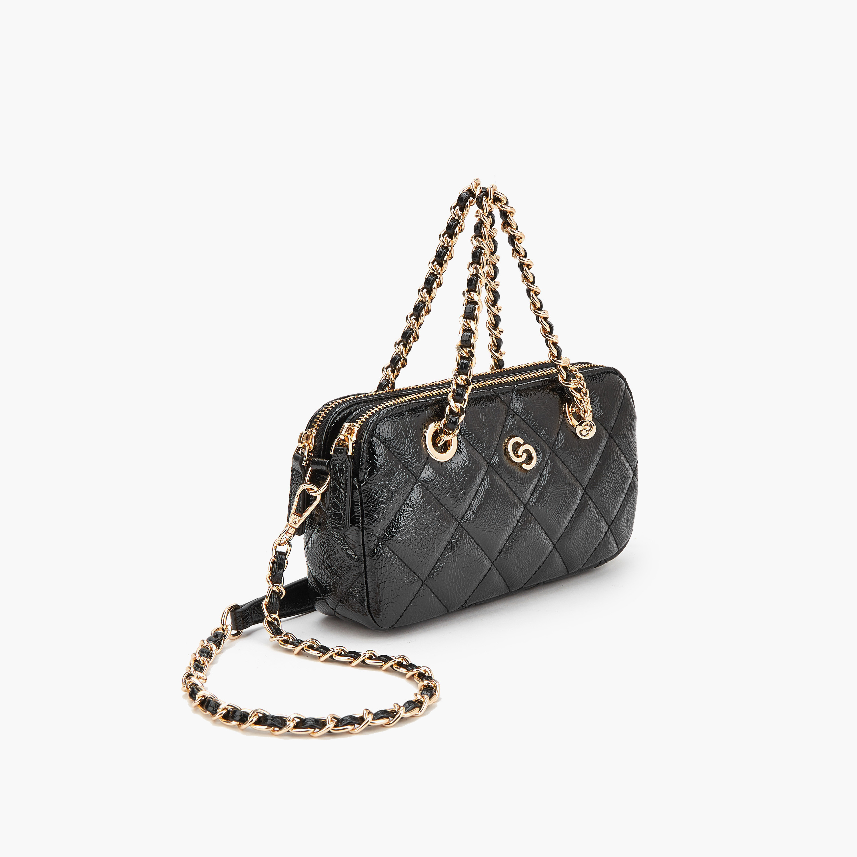شنطة كروس بودي مبطنة بحزام مزين بسلسلة من سيليست-women-bagsandwallets-handbags-image-3