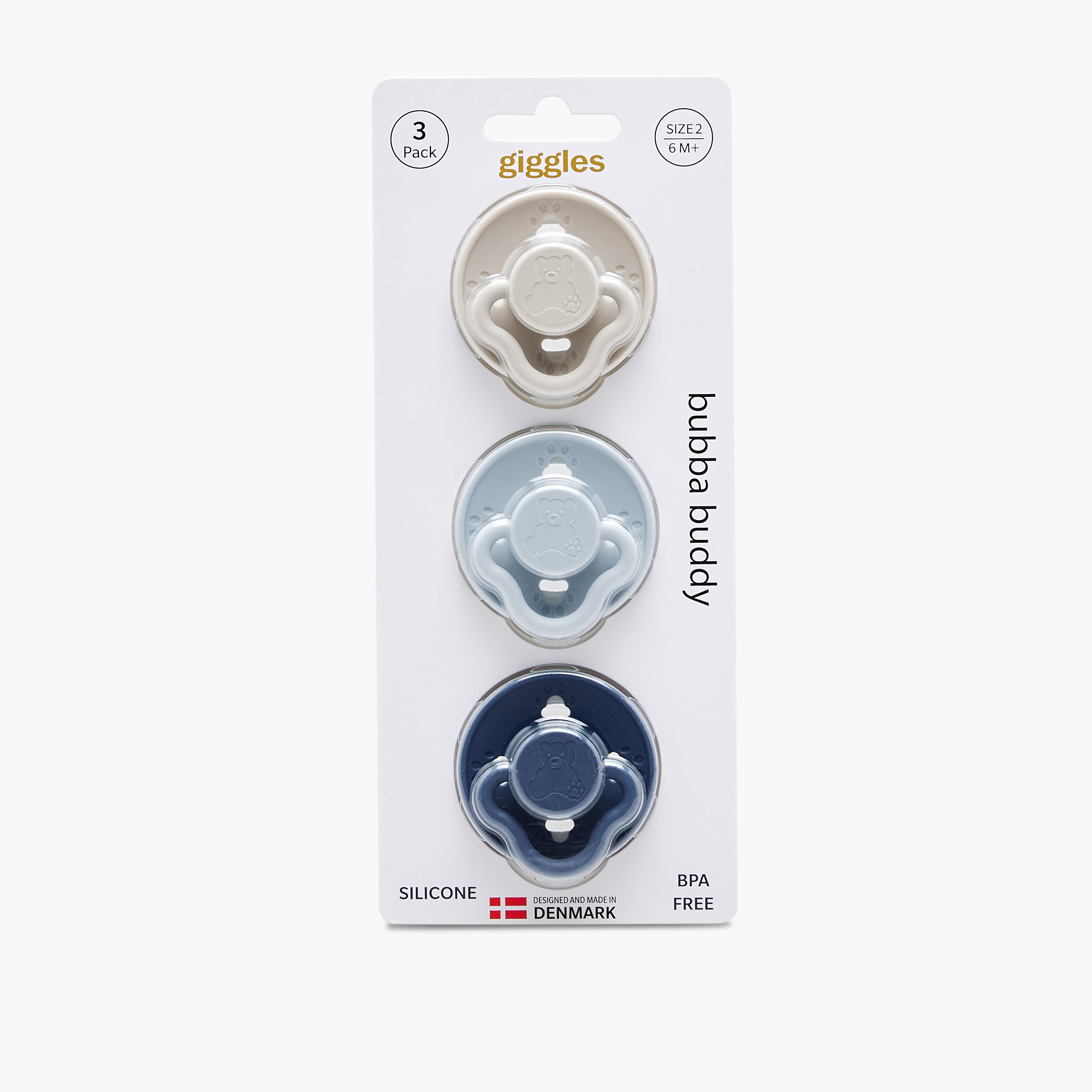 Pack of 3 Giggles Baby Pacifier with Bear Design, 6-18 Months-baby-feeding-pacifiers-image-10