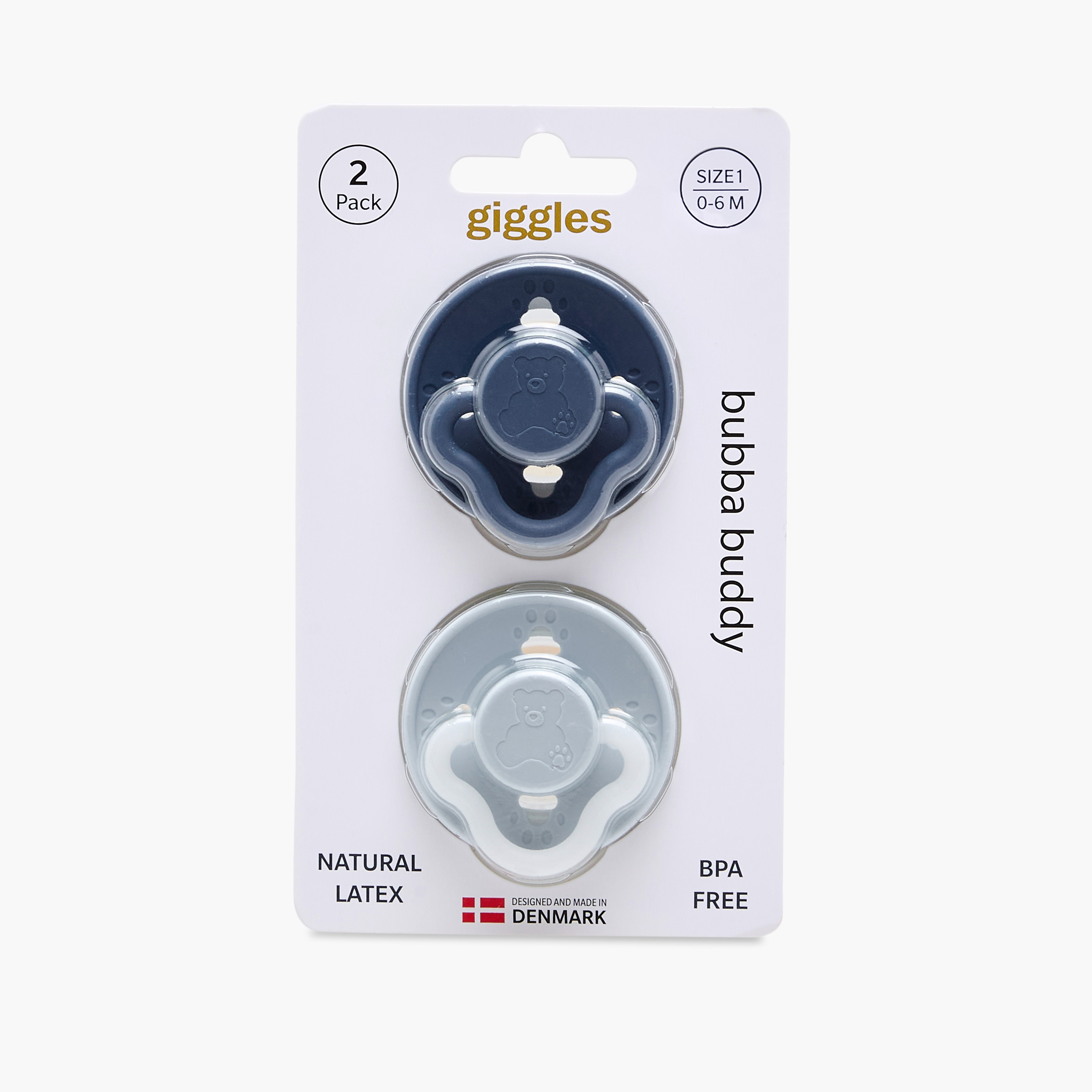 Pack of 2 Giggles Baby Pacifier with Bear Design, 0-6 Months-baby-feeding-pacifiers-image-8