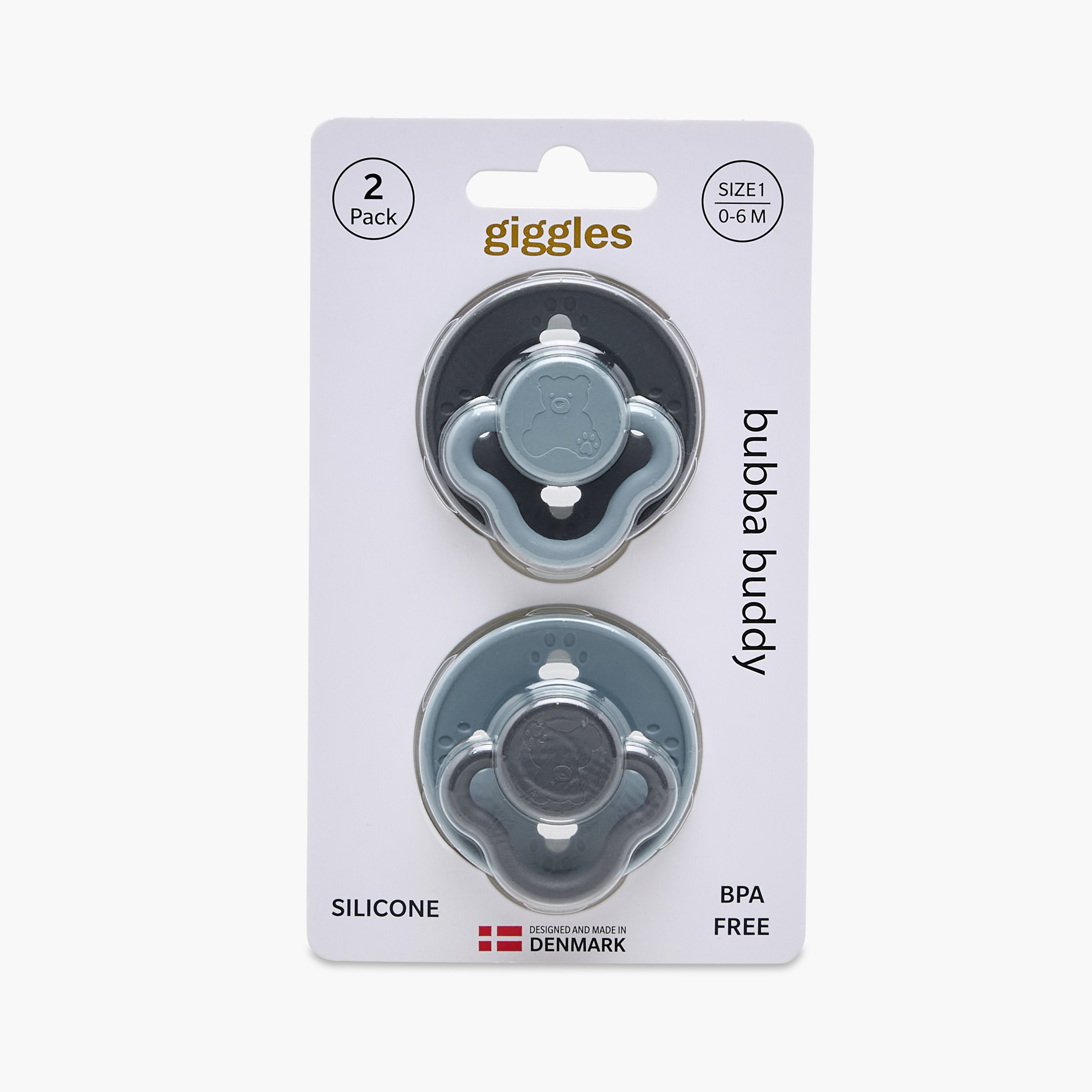 Pack of 2 Giggles Baby Pacifier with Bear Design, 0-6 Months-baby-feeding-pacifiers-image-8