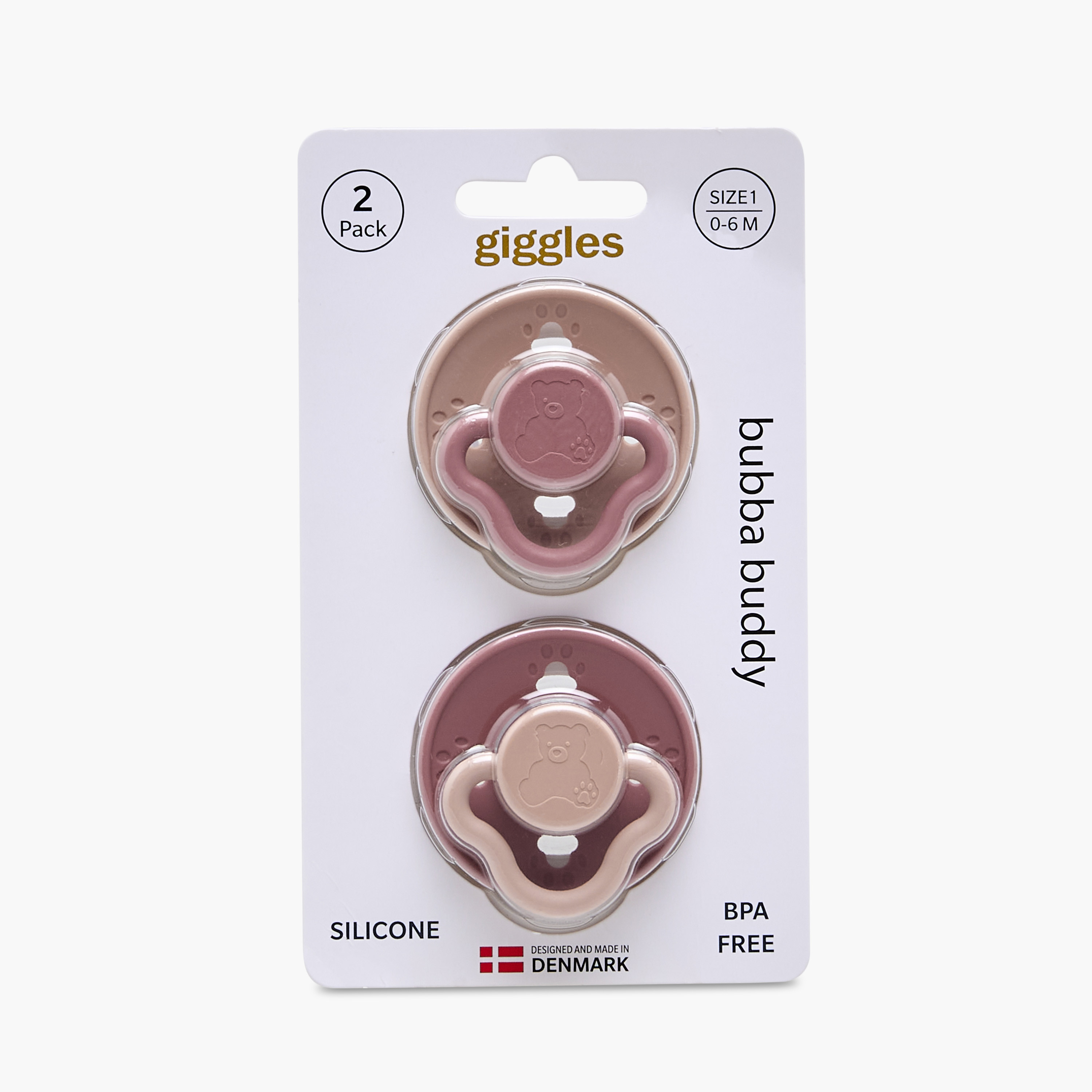Pack of 2 Giggles Baby Pacifier with Bear Design, 0-6 Months-baby-feeding-pacifiers-image-8