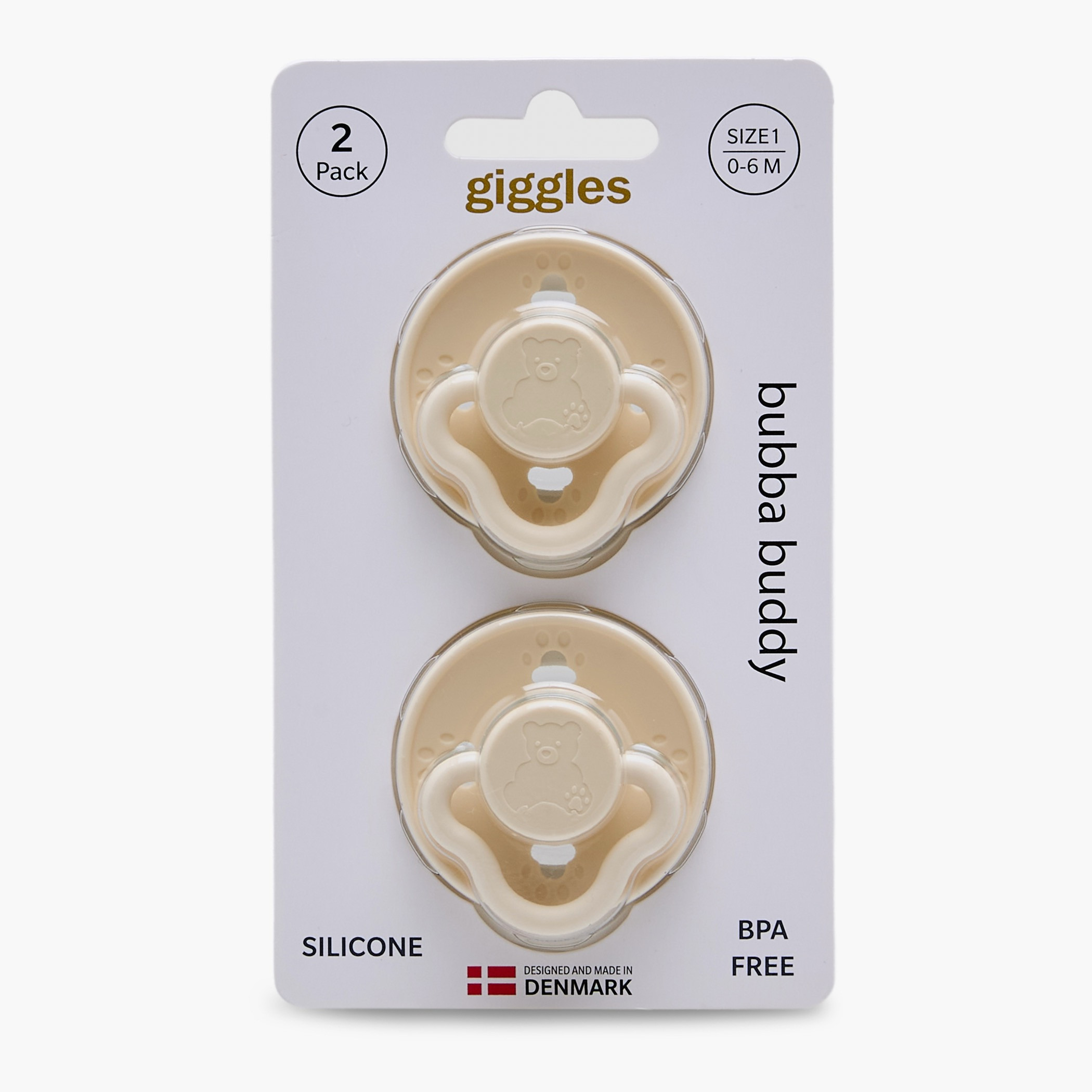 Pack of 2 Giggles Baby Pacifier with Bear Design, 0-6 Months-baby-feeding-pacifiers-image-5