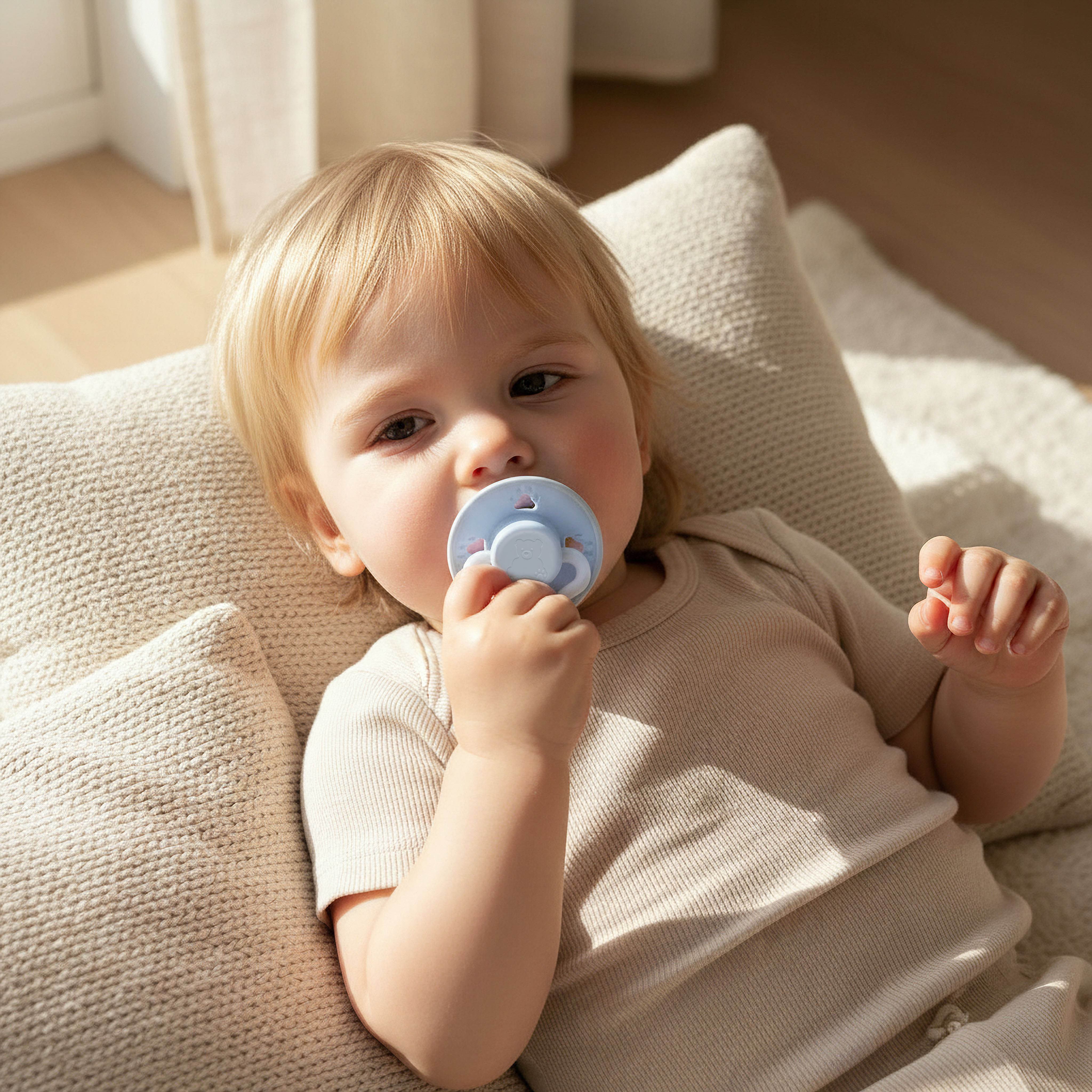 Pack of 2 Giggles Baby Pacifier with Bear Design, 6-18 Months-baby-feeding-pacifiers-image-9