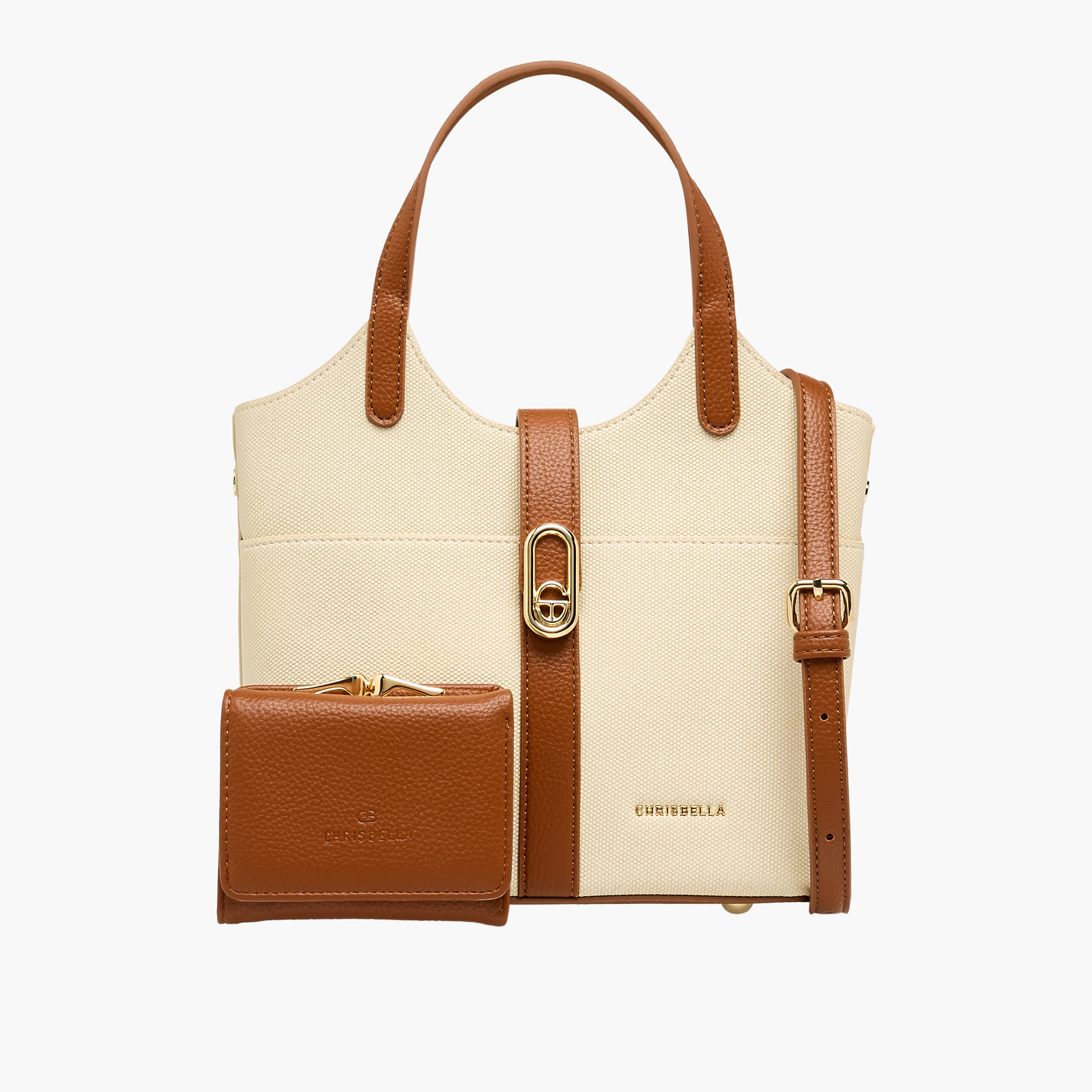 Chrisbella Colourblock Tote Bag with Wallet and Detachable Strap-women-bagsandwallets-handbags-image-1