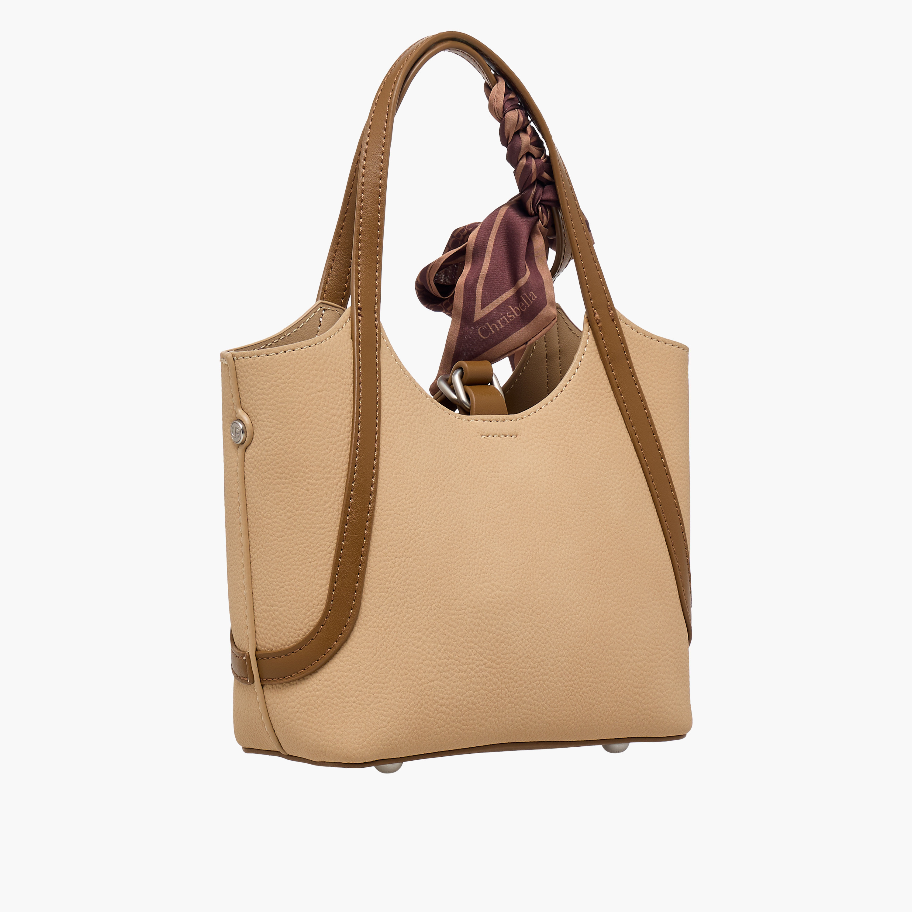 Chrisbella Textured Tote Bag with Pouch-women-bagsandwallets-handbags-image-4