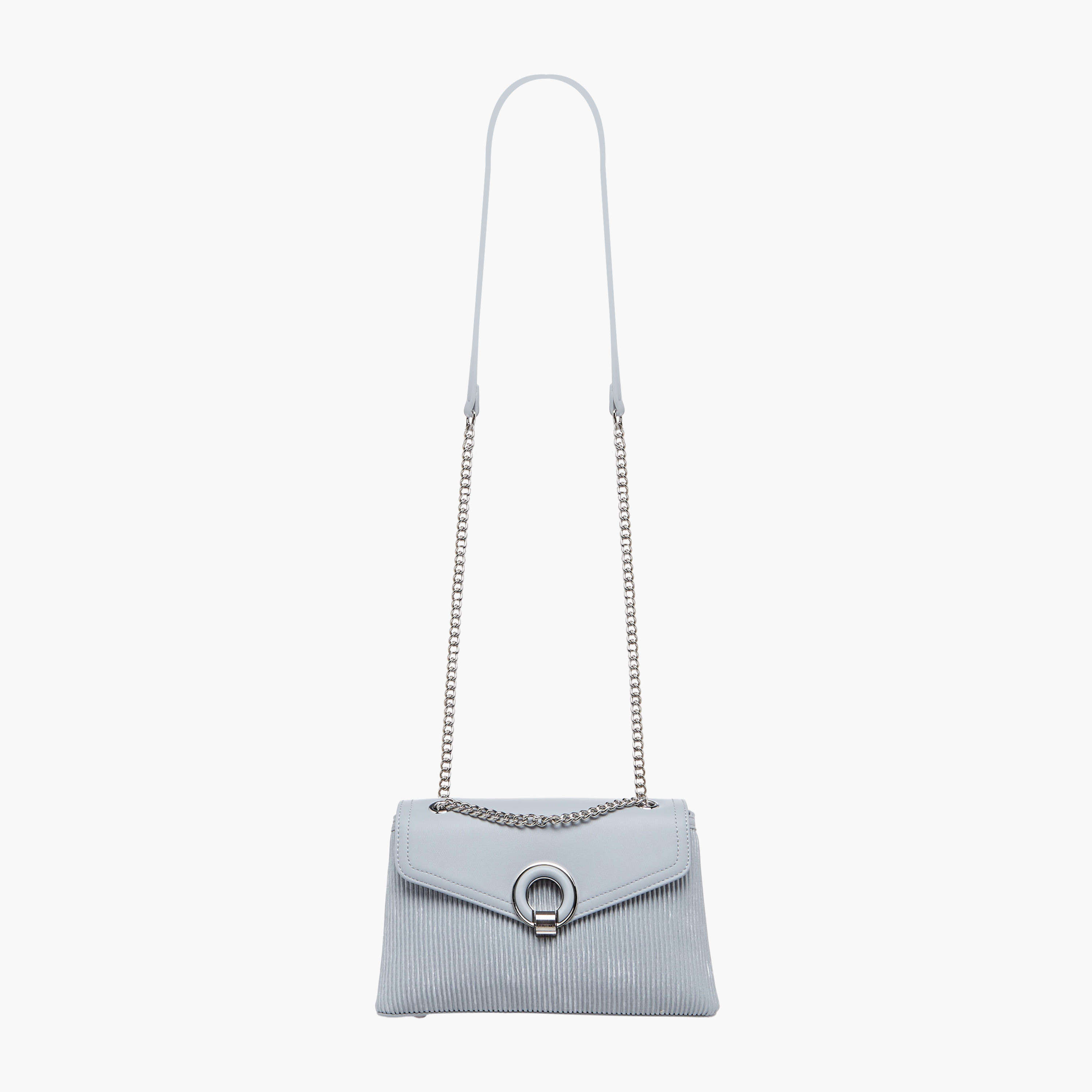 Chrisbella Ribbed Crossbody Bag with Pouch and Chain Strap-women-bagsandwallets-handbags-image-3