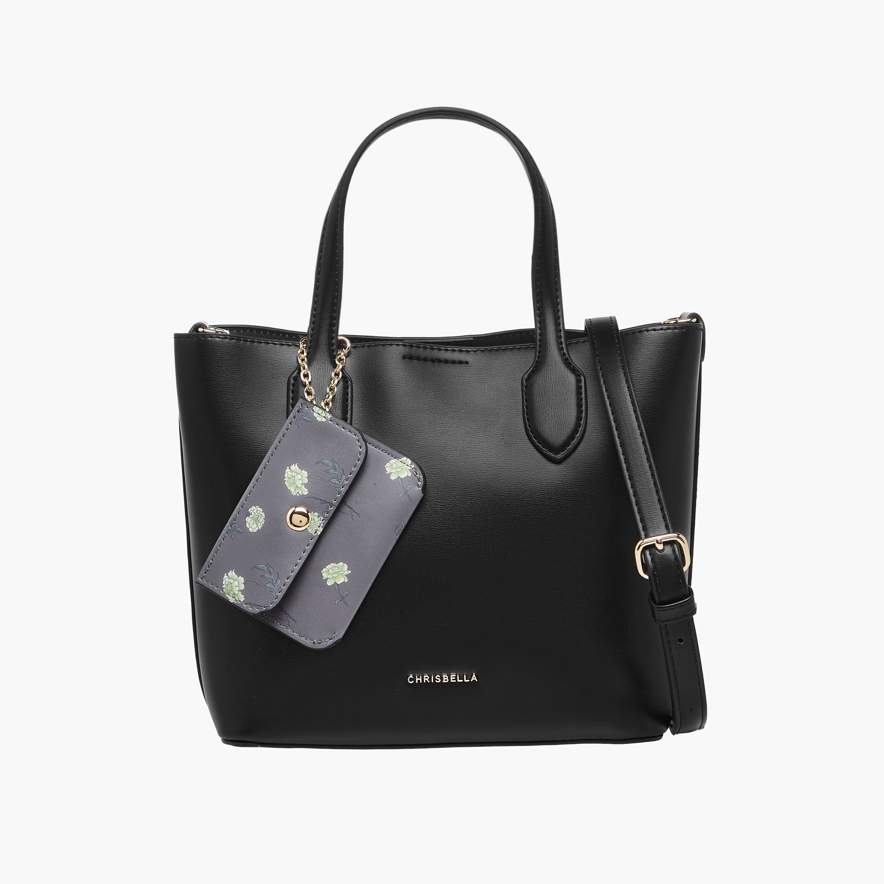 Chrisbella Monotone Tote Bag with Pouch and Detachable Strap-women-bagsandwallets-handbags-image-1