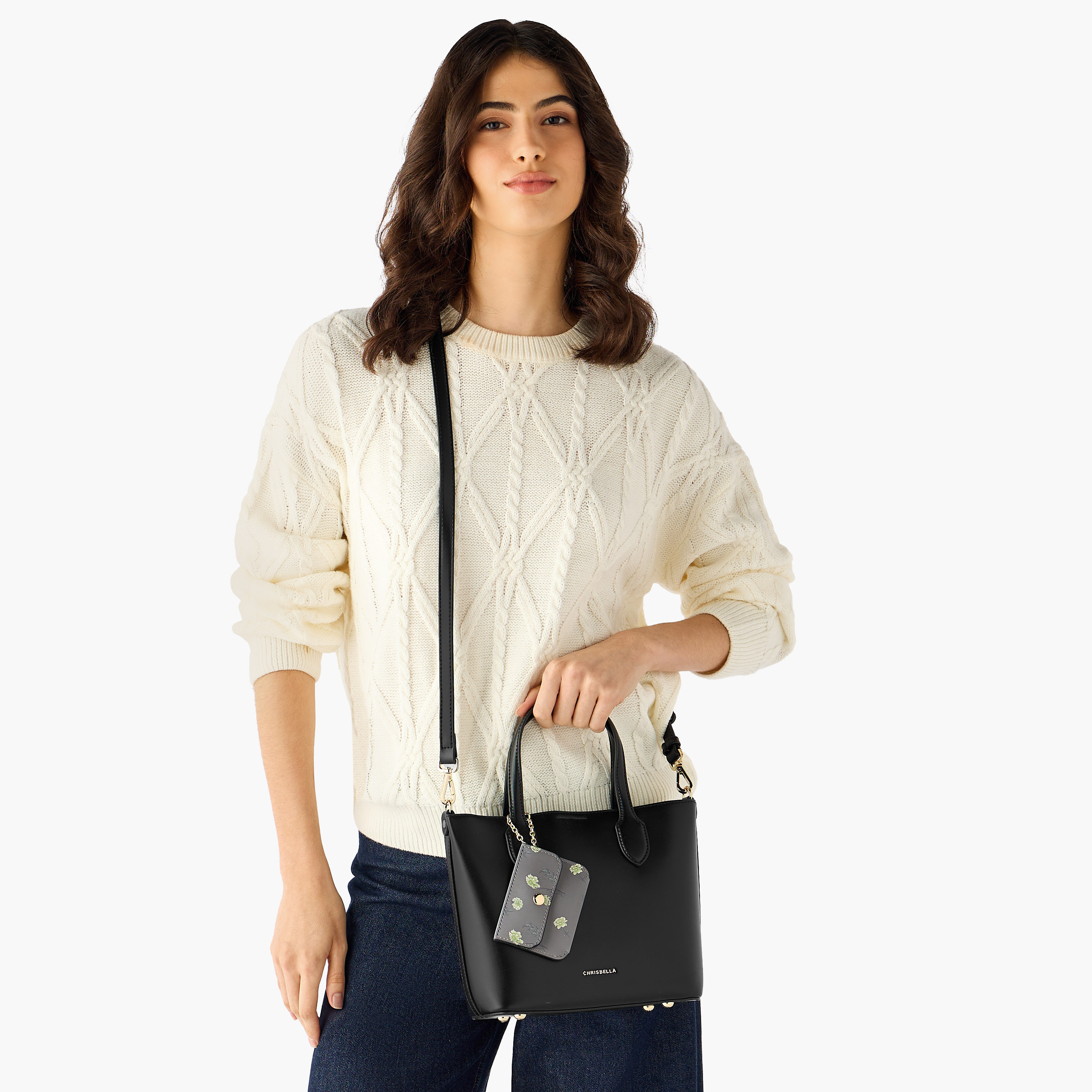 Chrisbella Monotone Tote Bag with Pouch and Detachable Strap-women-bagsandwallets-handbags-image-8