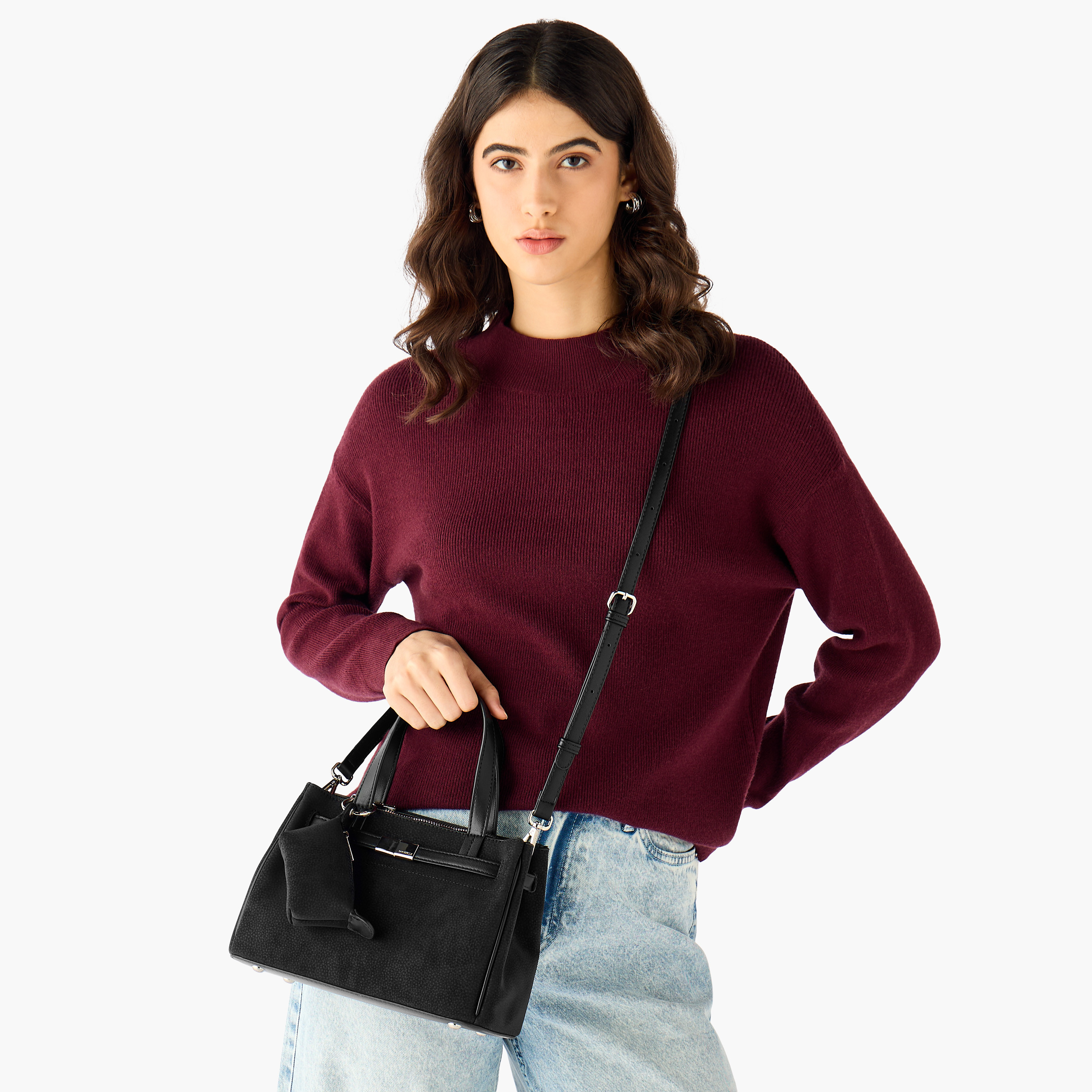 شنطة كروس بودي بارزة الملمس بمقابض مع محفظة من كريسبيلا-women-bagsandwallets-handbags-image-2