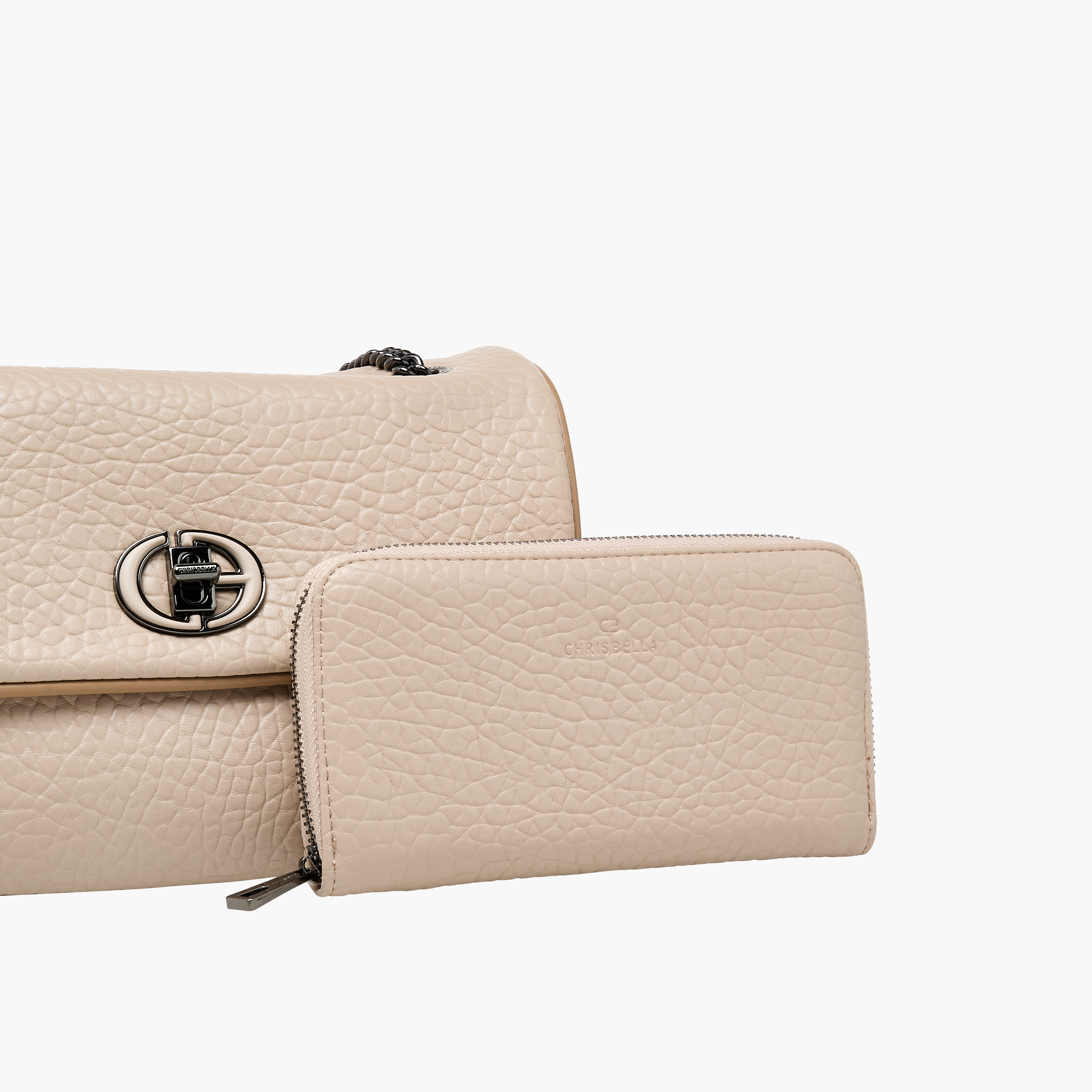 شنطة كروس بودي بارزة الملمس بحزام سلسلة مع محفظة من كريسبيلا-women-bagsandwallets-handbags-image-6