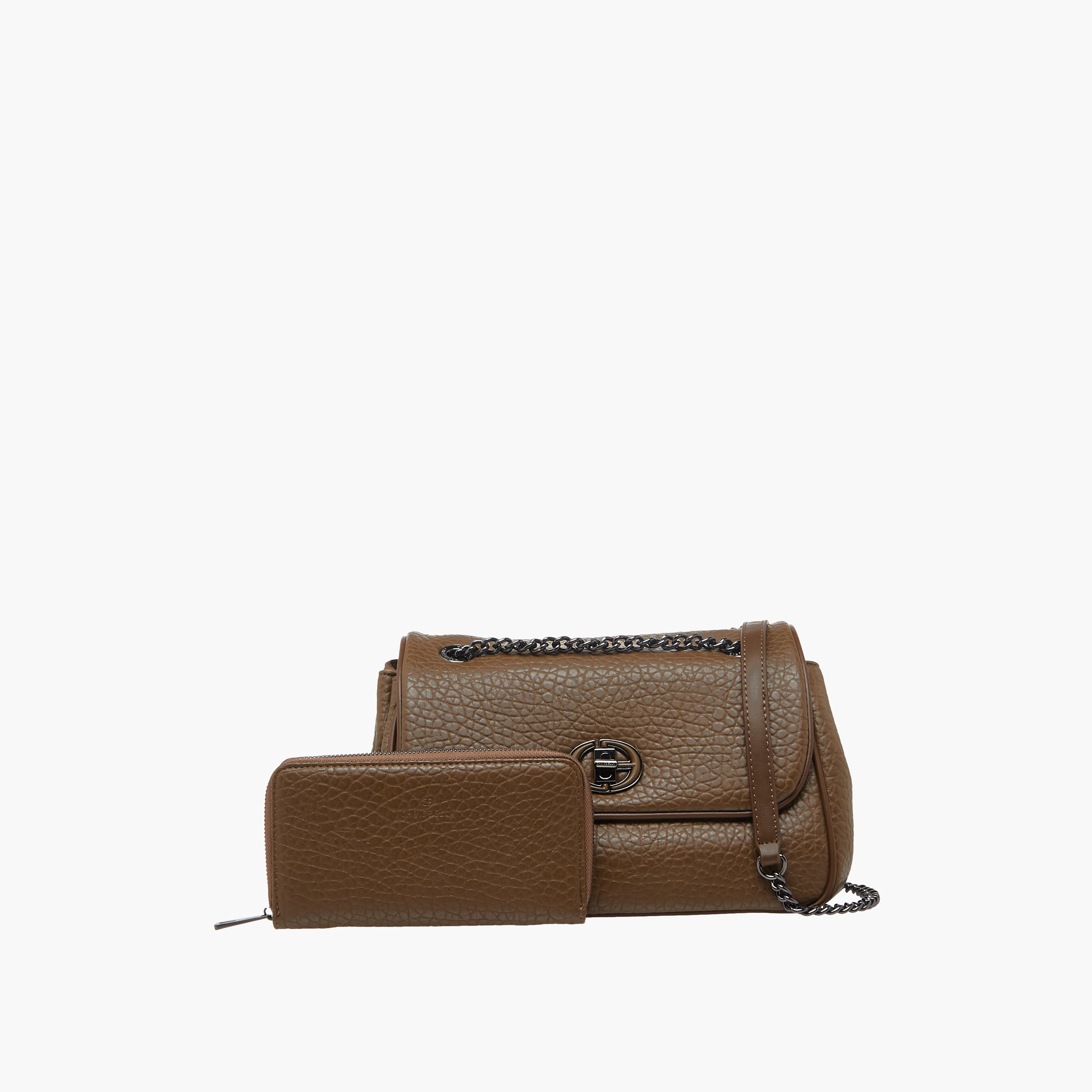شنطة كروس بودي بارزة الملمس مع محفظة من كريسبيلا-women-bagsandwallets-handbags-image-1