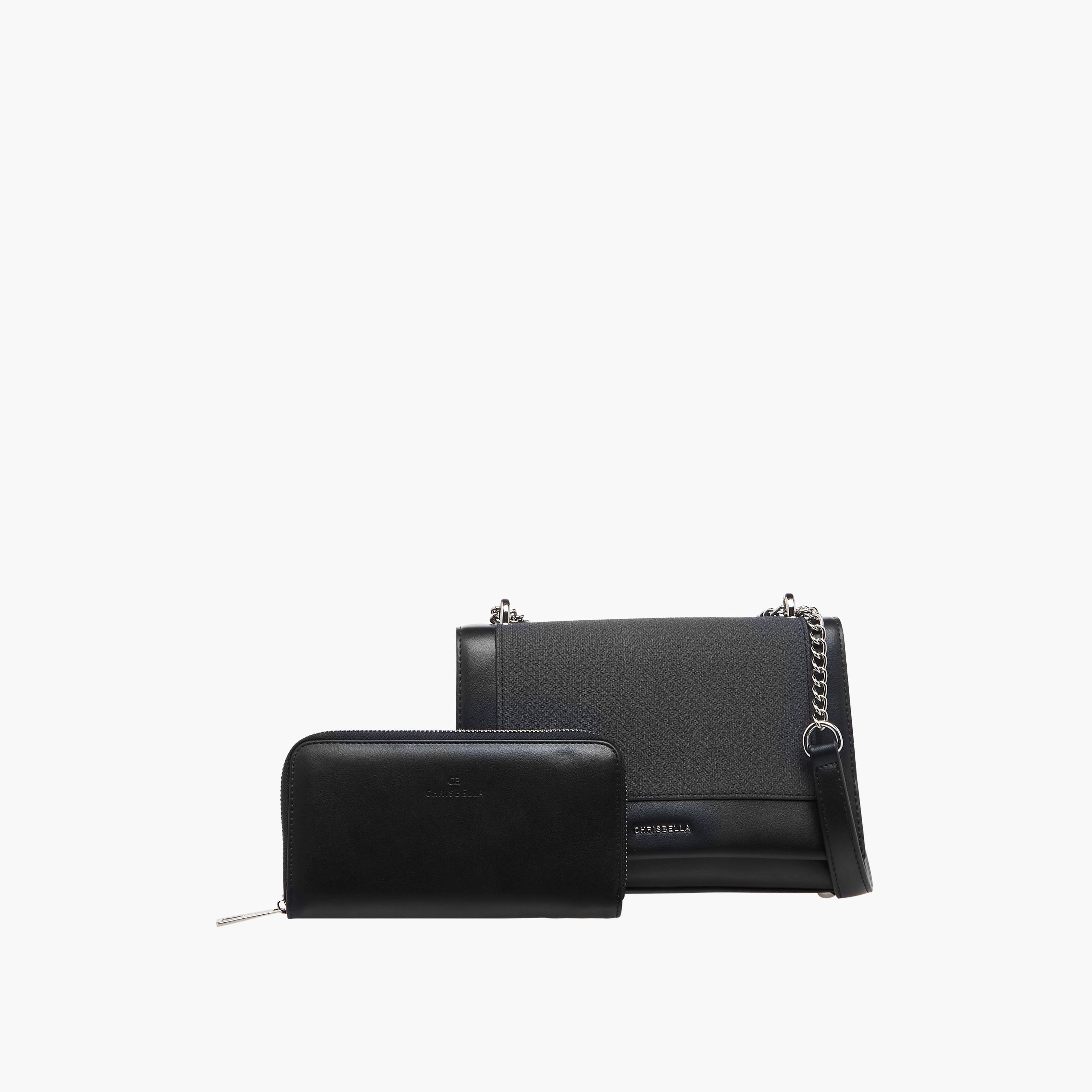 شنطة كروس بودي بارزة الملمس مع محفظة من كريسبيلا-women-bagsandwallets-handbags-image-1