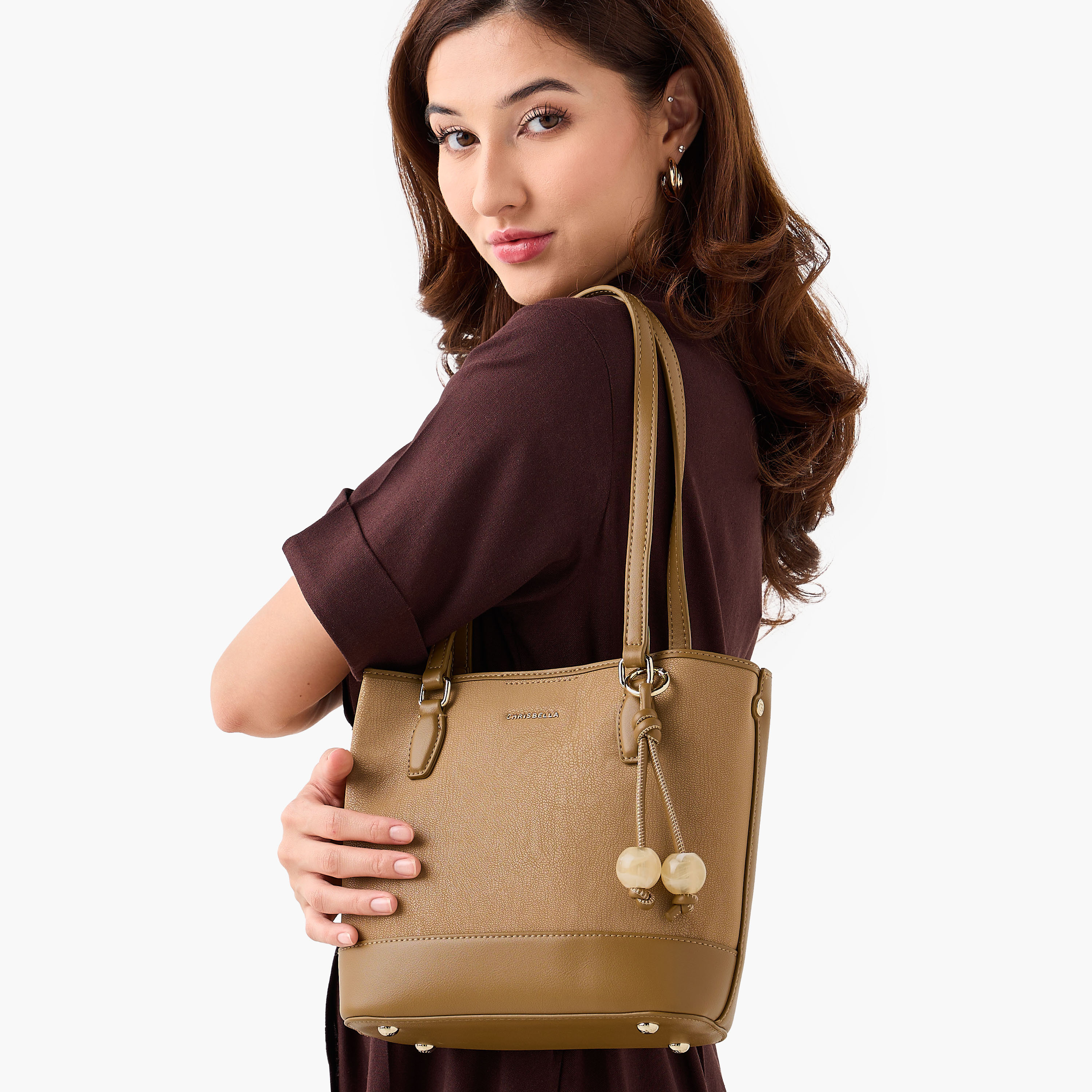 Chrisbella Textured Tote Bag with Pouch-women-bagsandwallets-handbags-image-2