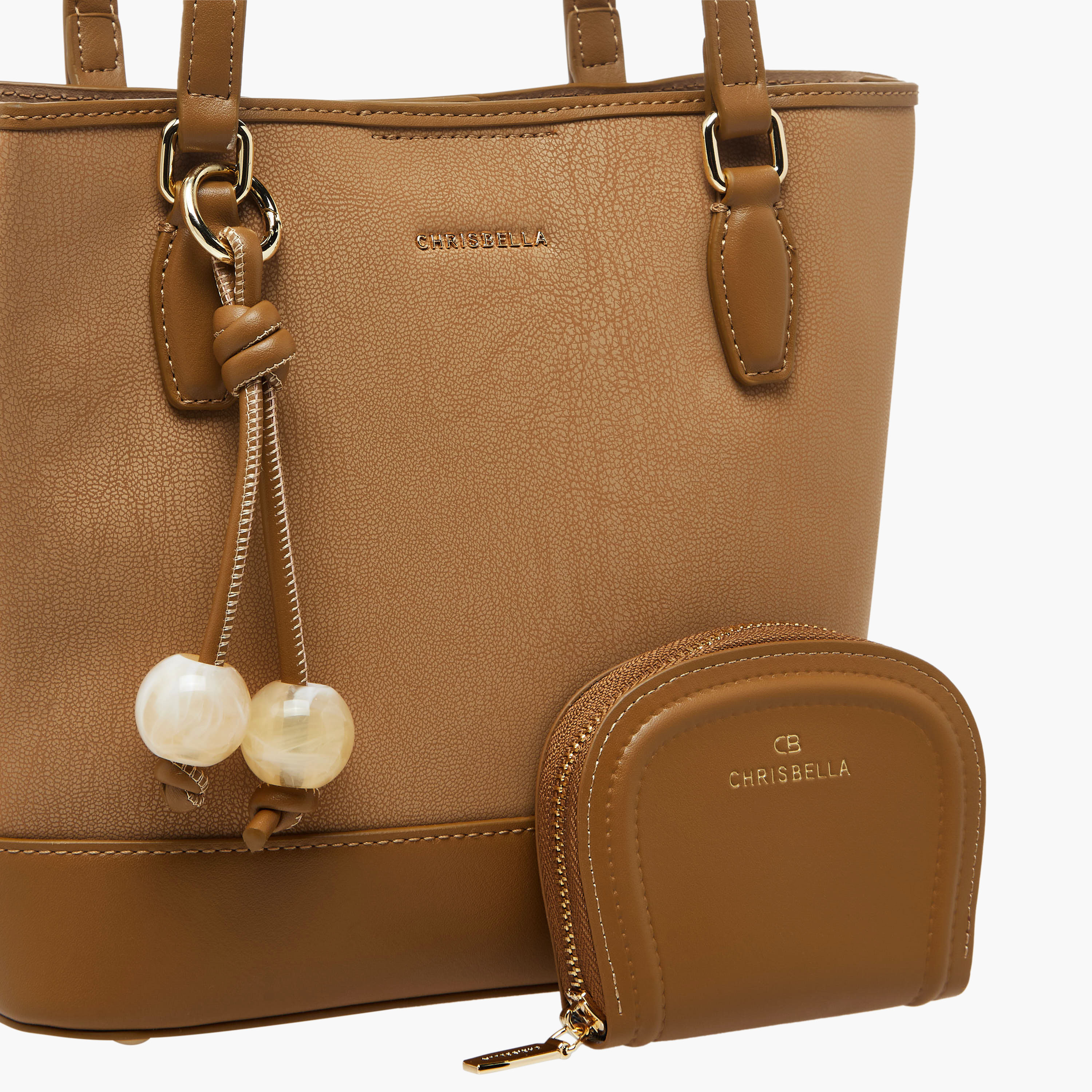 Chrisbella Textured Tote Bag with Pouch-women-bagsandwallets-handbags-image-6