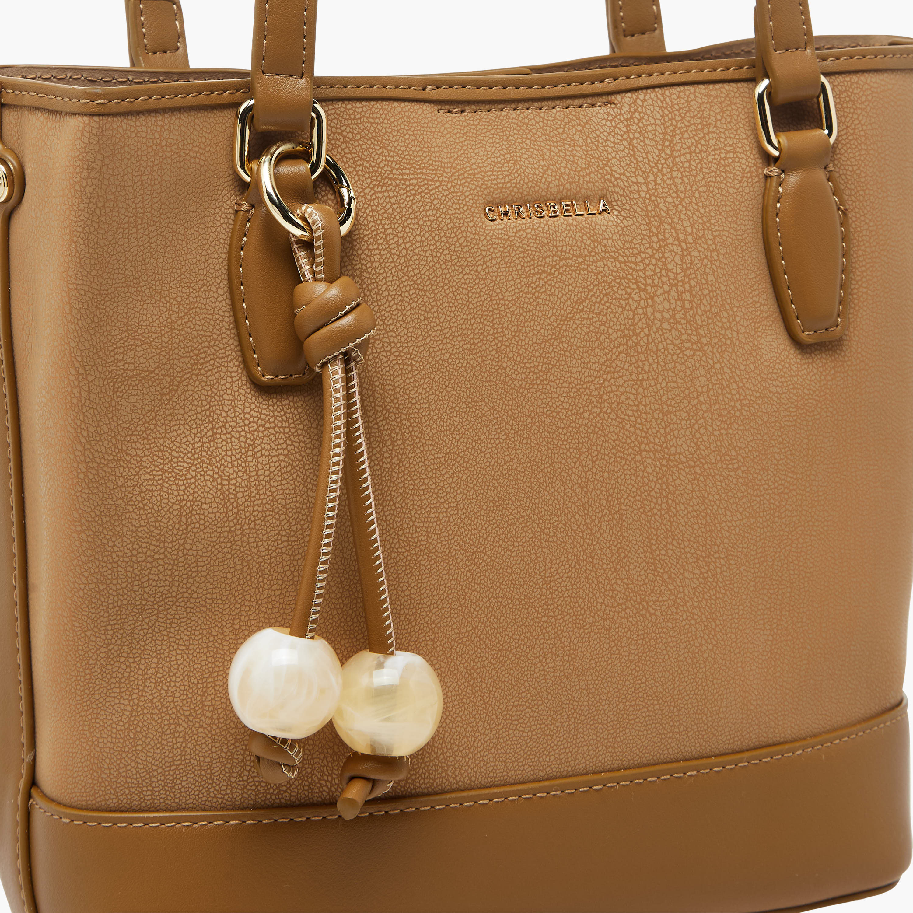 Chrisbella Textured Tote Bag with Pouch-women-bagsandwallets-handbags-image-8