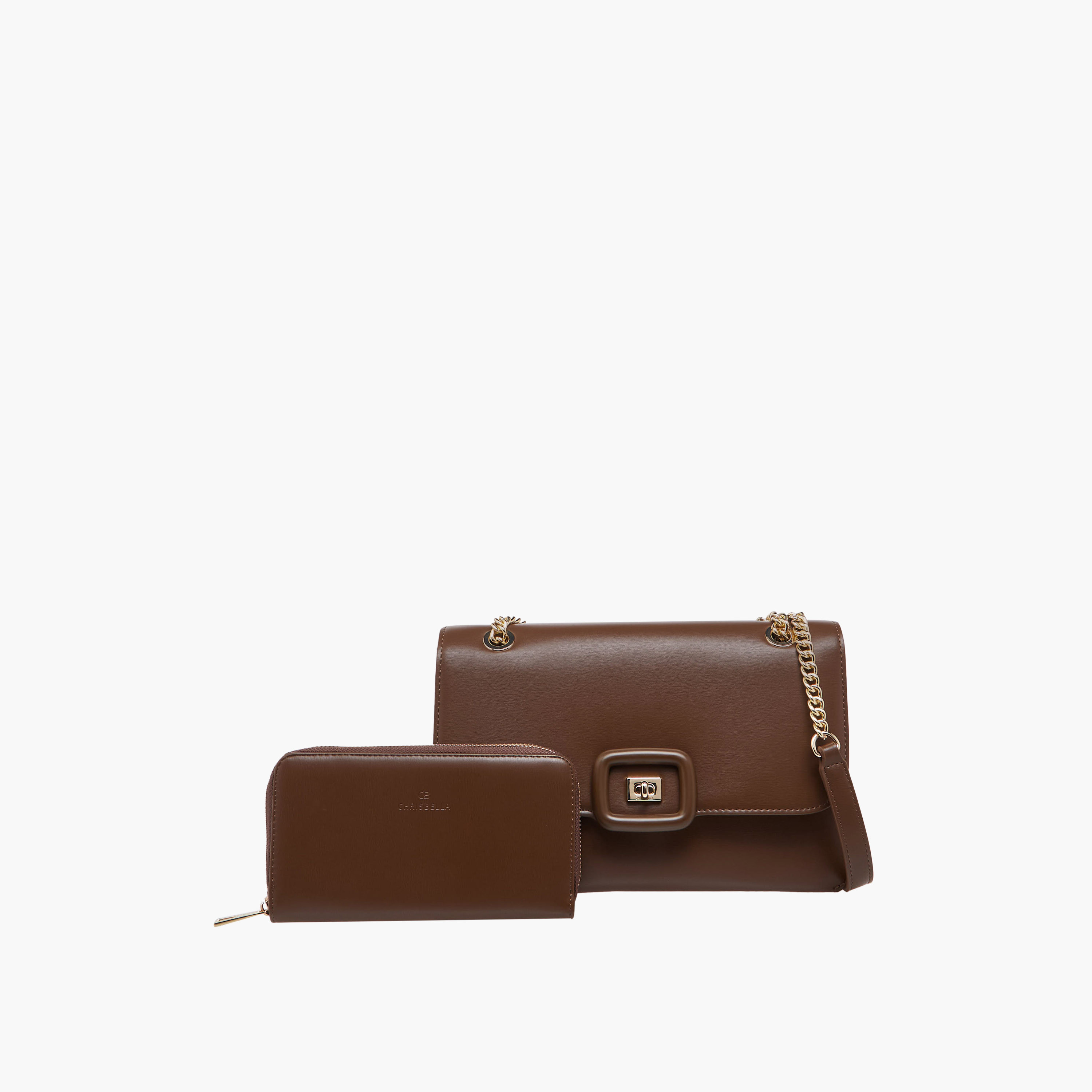 Chrisbella Monotone Crossbody Bag with Chain Strap and Wallet-women-bagsandwallets-handbags-image-1