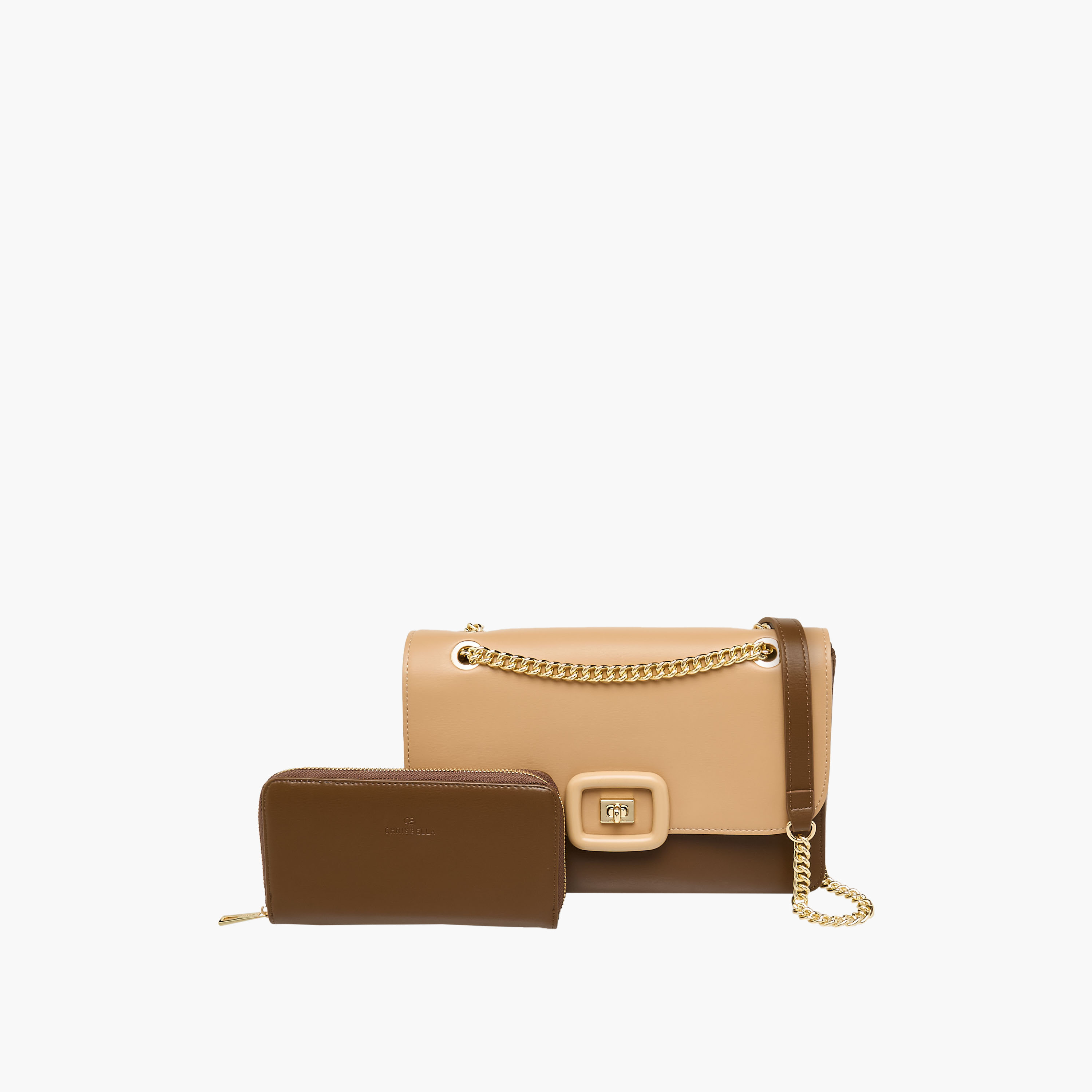 Chrisbella Colourblock Crossbody Bag with Chain Strap and Wallet-women-bagsandwallets-handbags-image-1