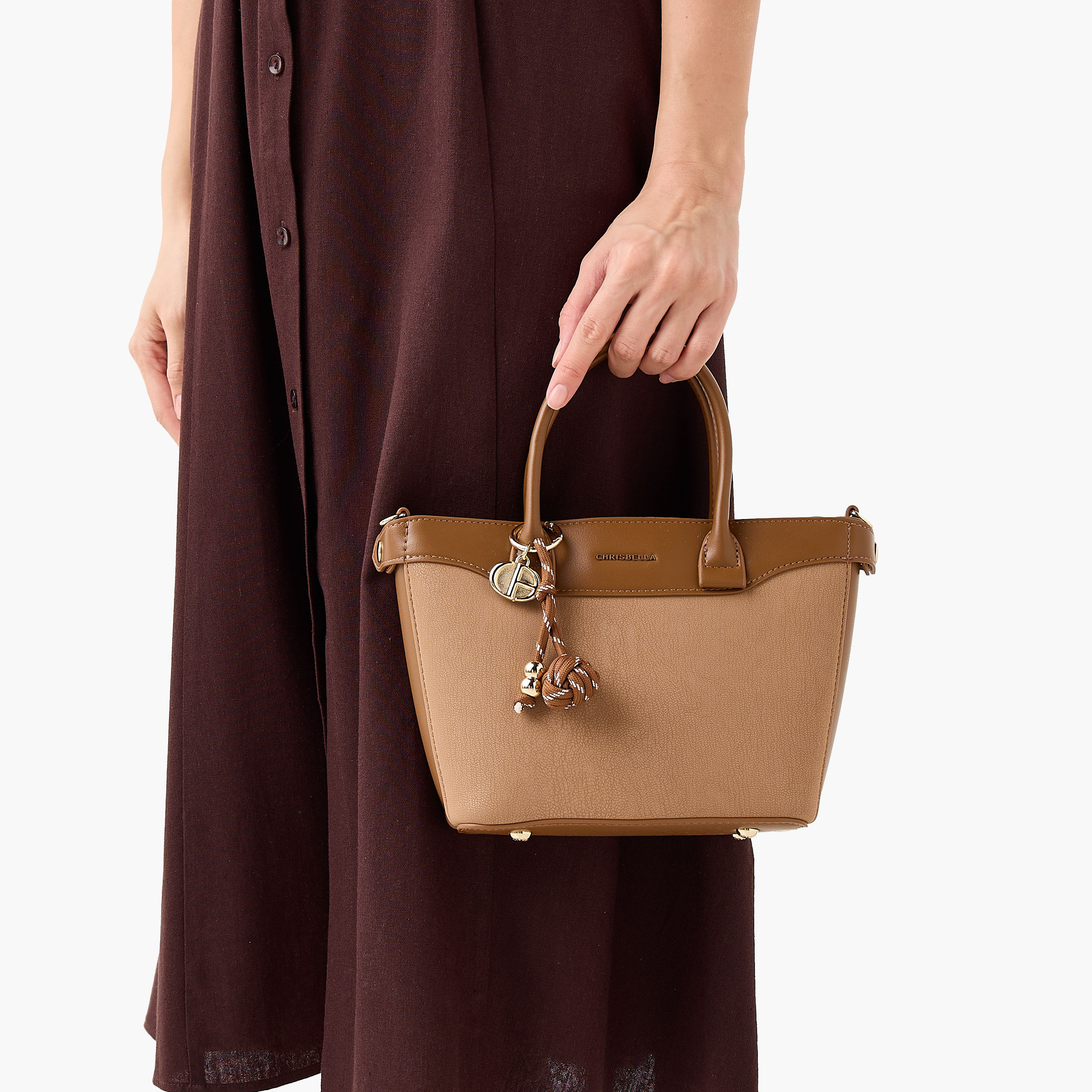 Chrisbella Textured Tote Bag with Pouch-women-bagsandwallets-handbags-image-2