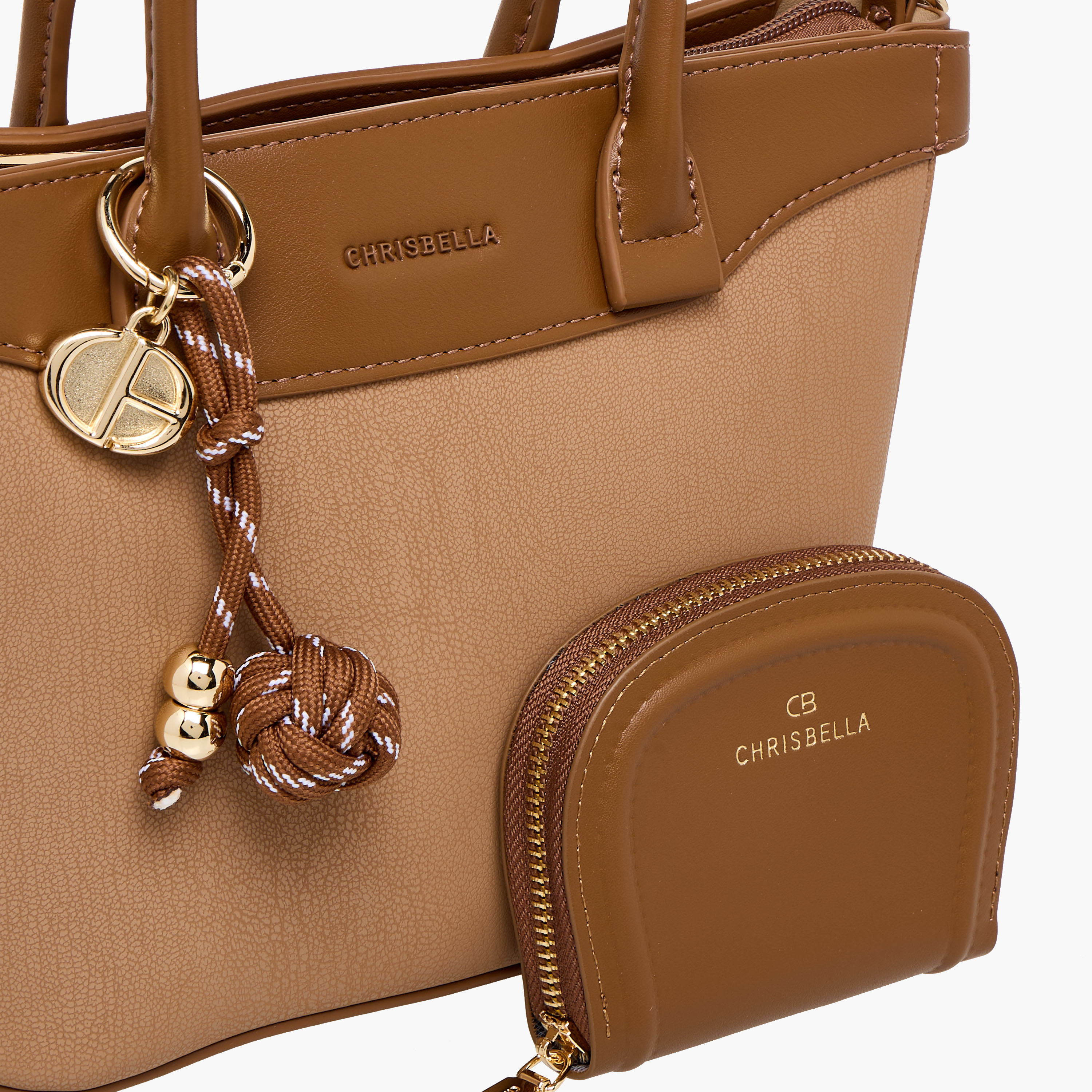 Chrisbella Textured Tote Bag with Pouch-women-bagsandwallets-handbags-image-5