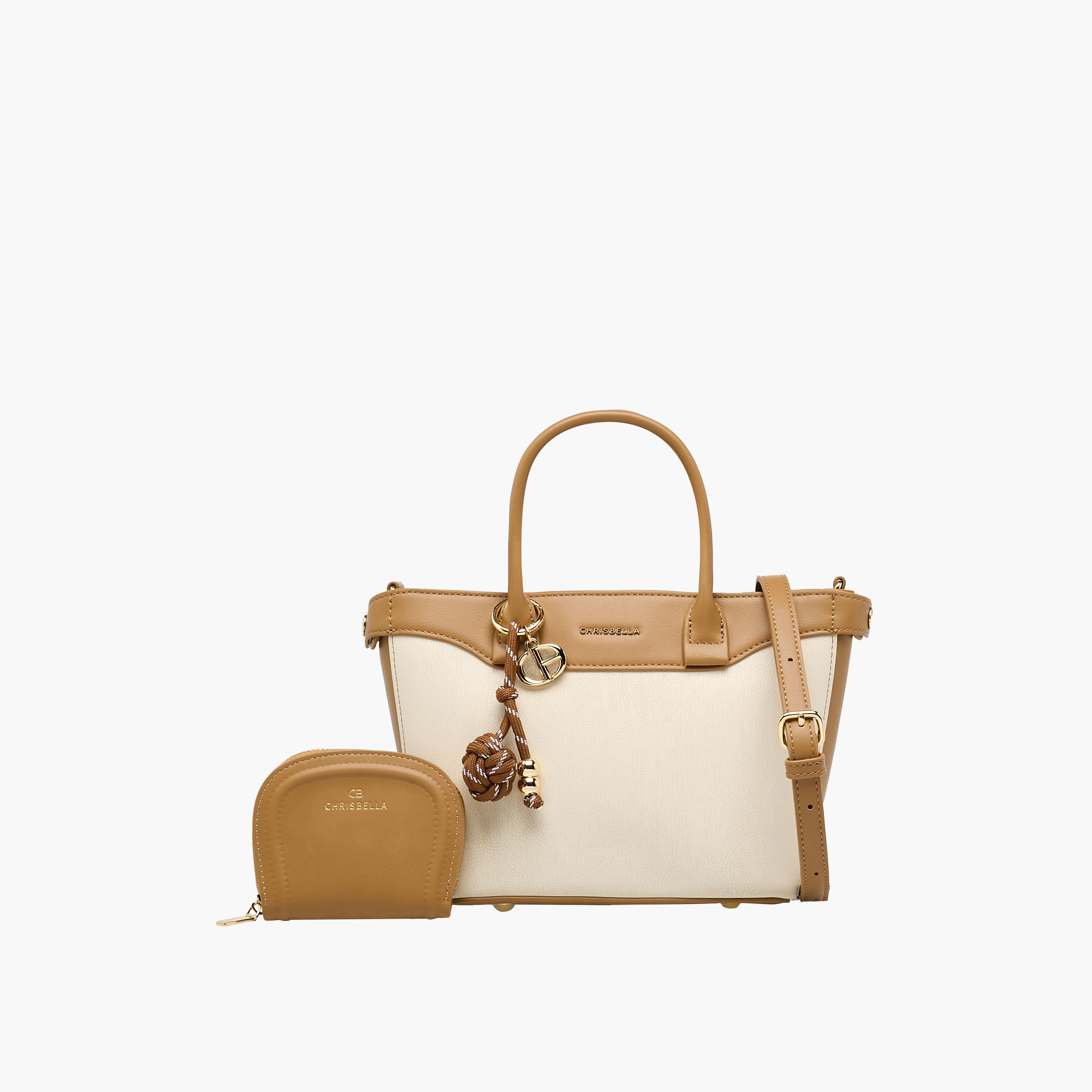 Chrisbella Colourblock Tote Bag with Detachable Strap and Pouch-women-bagsandwallets-handbags-image-1