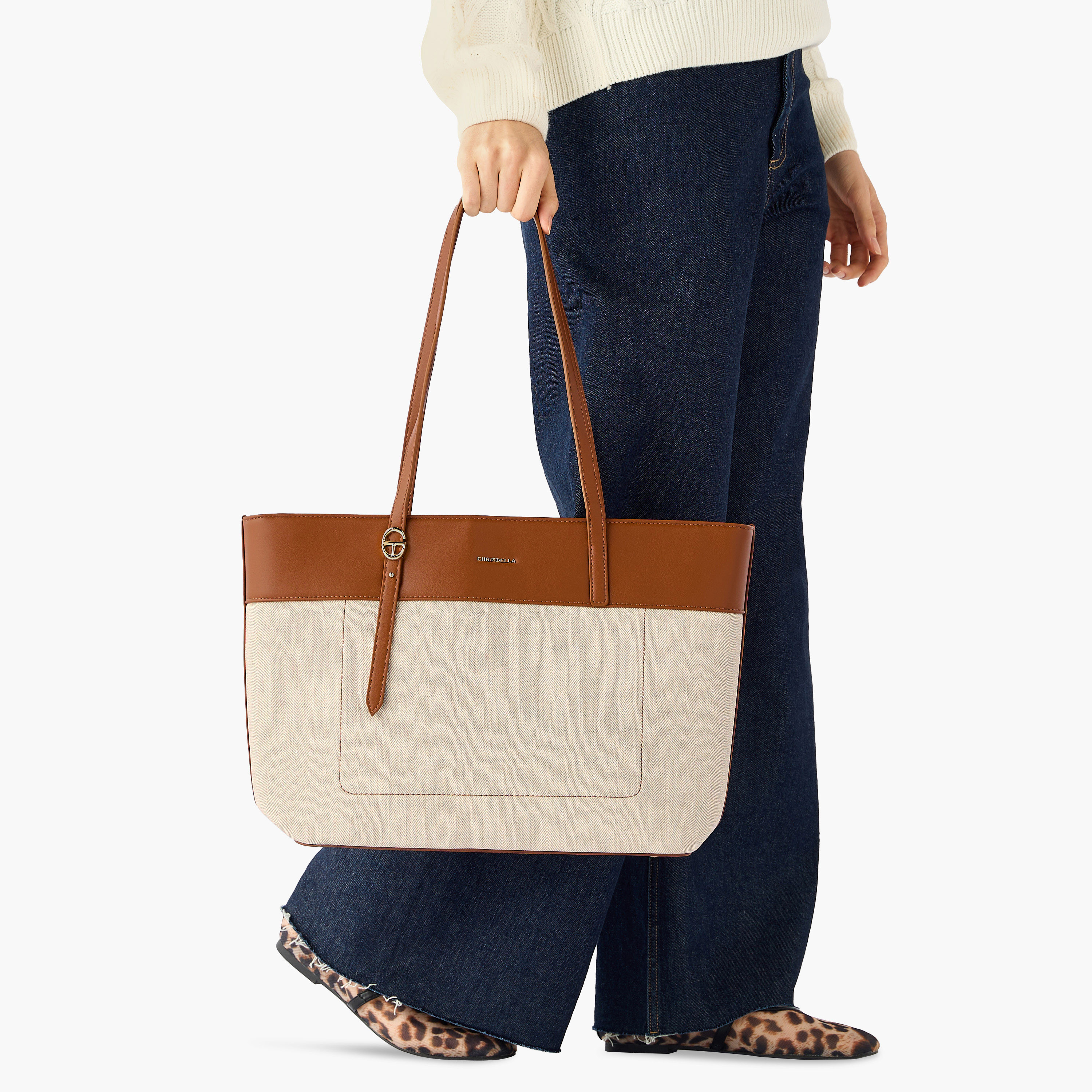 Chrisbella Colourblock Tote Bag with Pouch-women-bagsandwallets-handbags-image-2