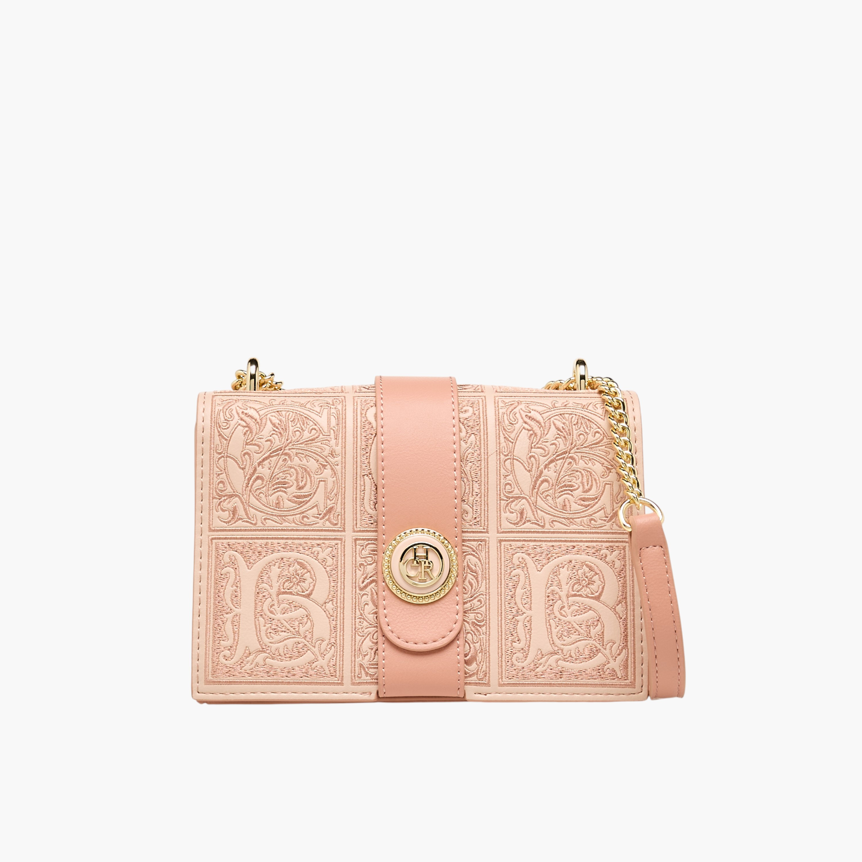 Chrisbella Embroidered Crossbody Bag with Chain Strap-women-bagsandwallets-handbags-image-1