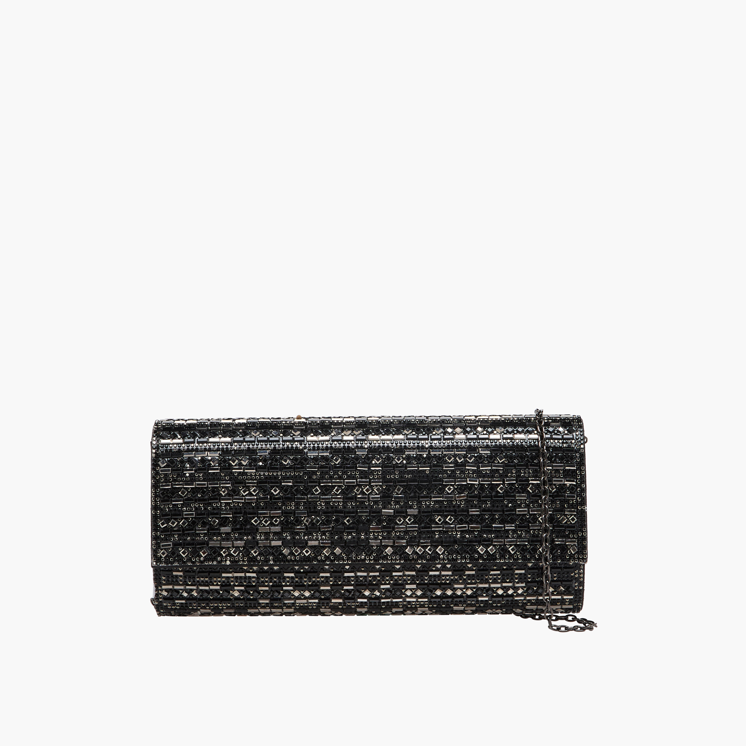 Sasha Embellished Clutch with Detachable Chain Strap-women-bagsandwallets-handbags-image-1