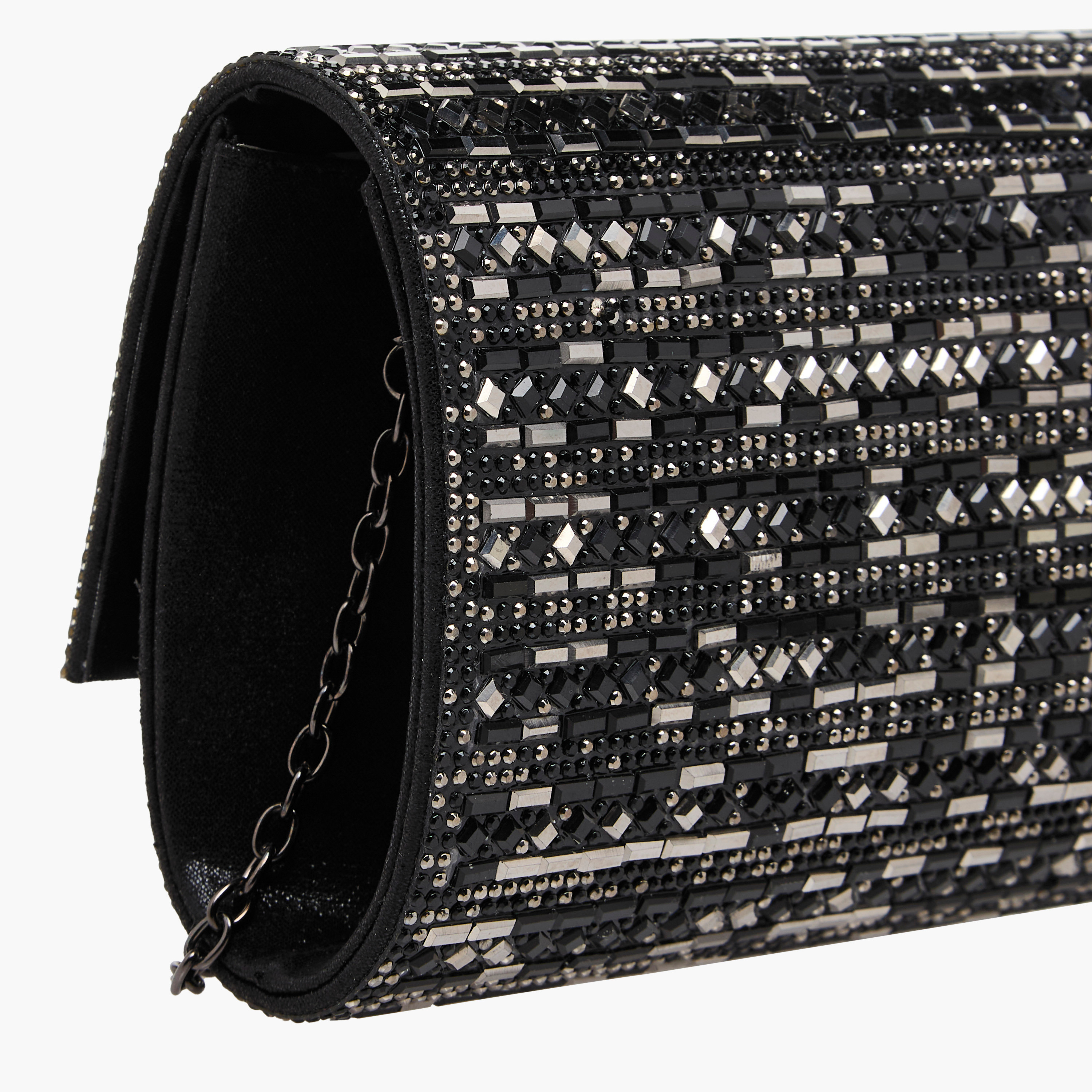 Sasha Embellished Clutch with Detachable Chain Strap-women-bagsandwallets-handbags-image-7
