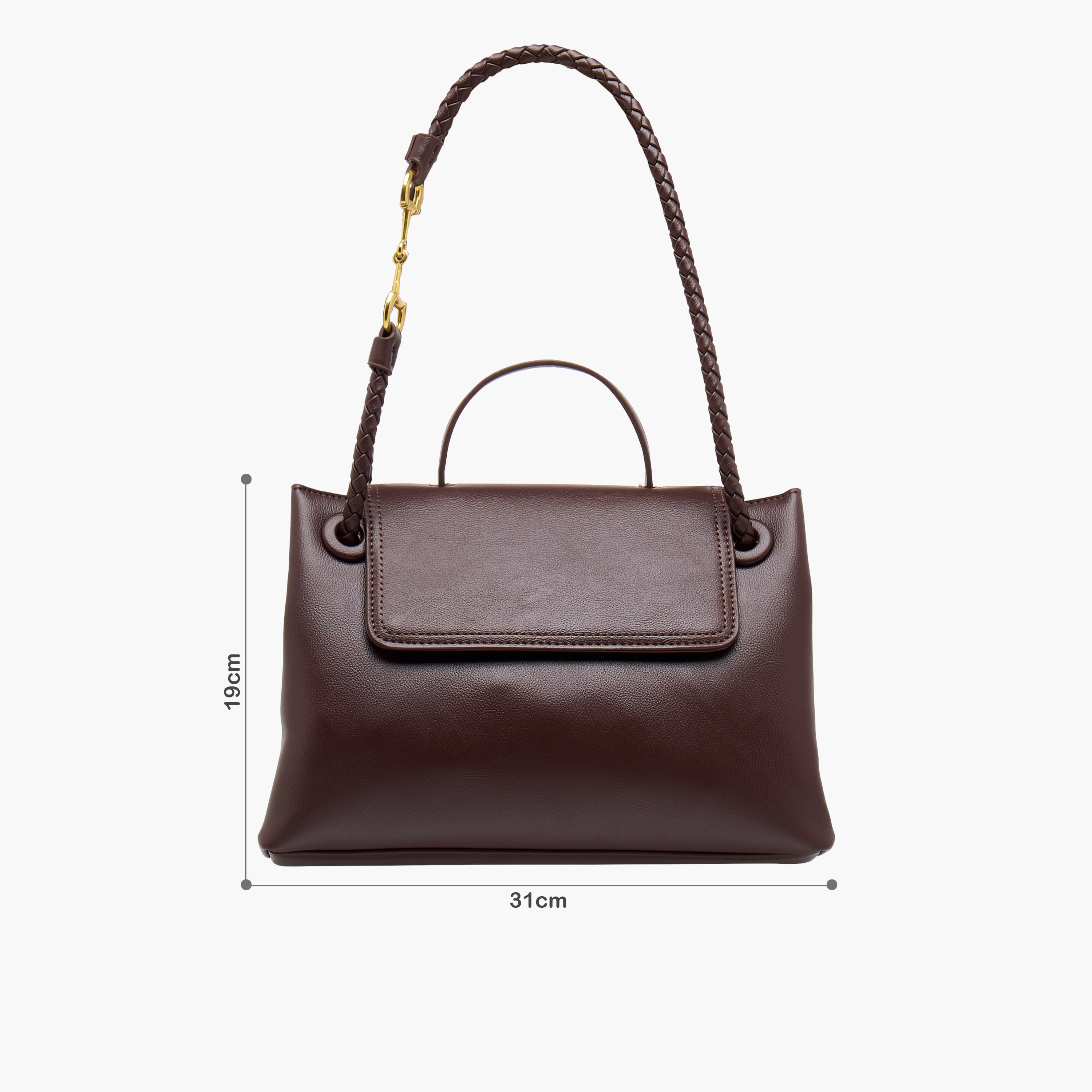Sasha Textured Tote Bag with Braided Double Handle-women-bagsandwallets-handbags-image-3