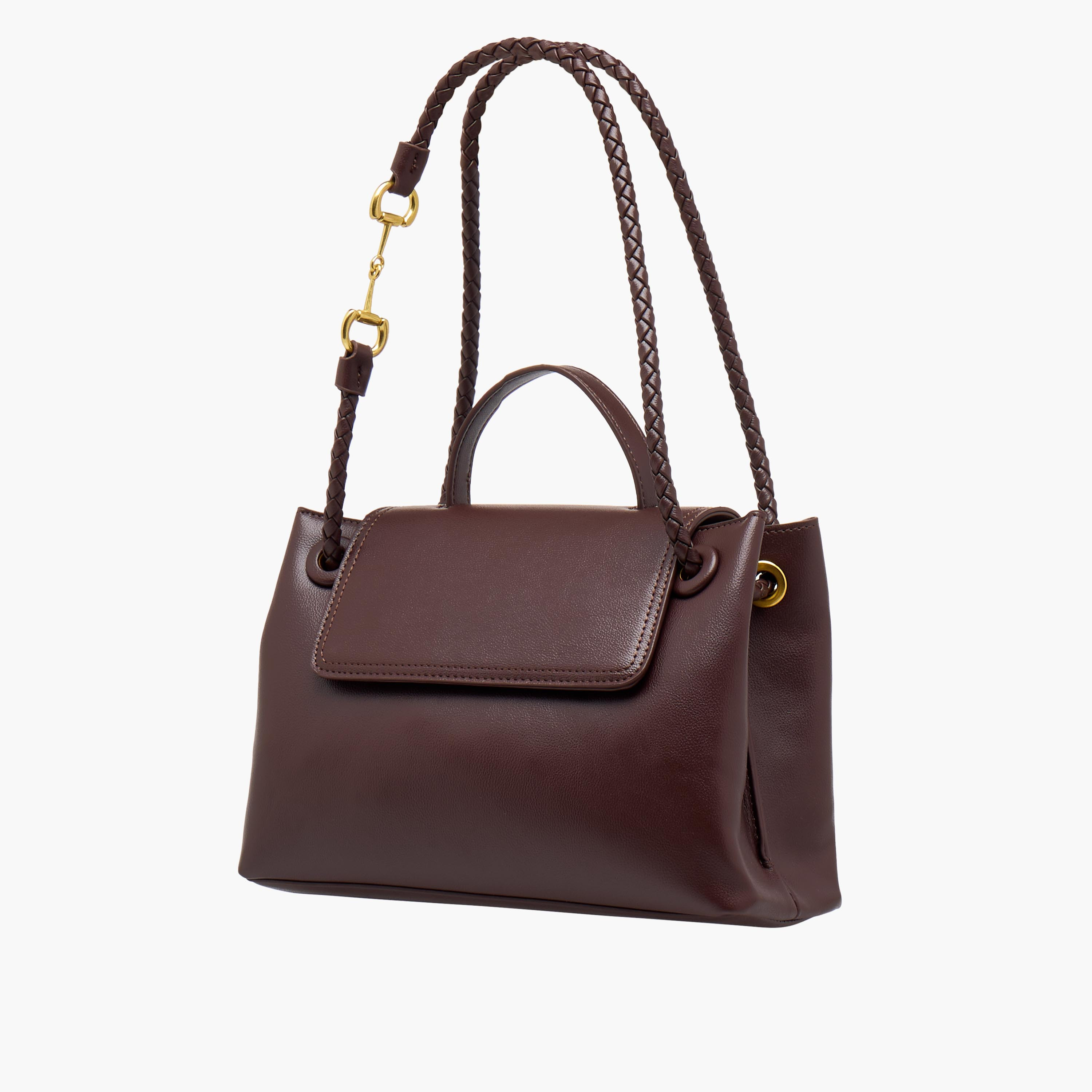 Sasha Textured Tote Bag with Braided Double Handle-women-bagsandwallets-handbags-image-4
