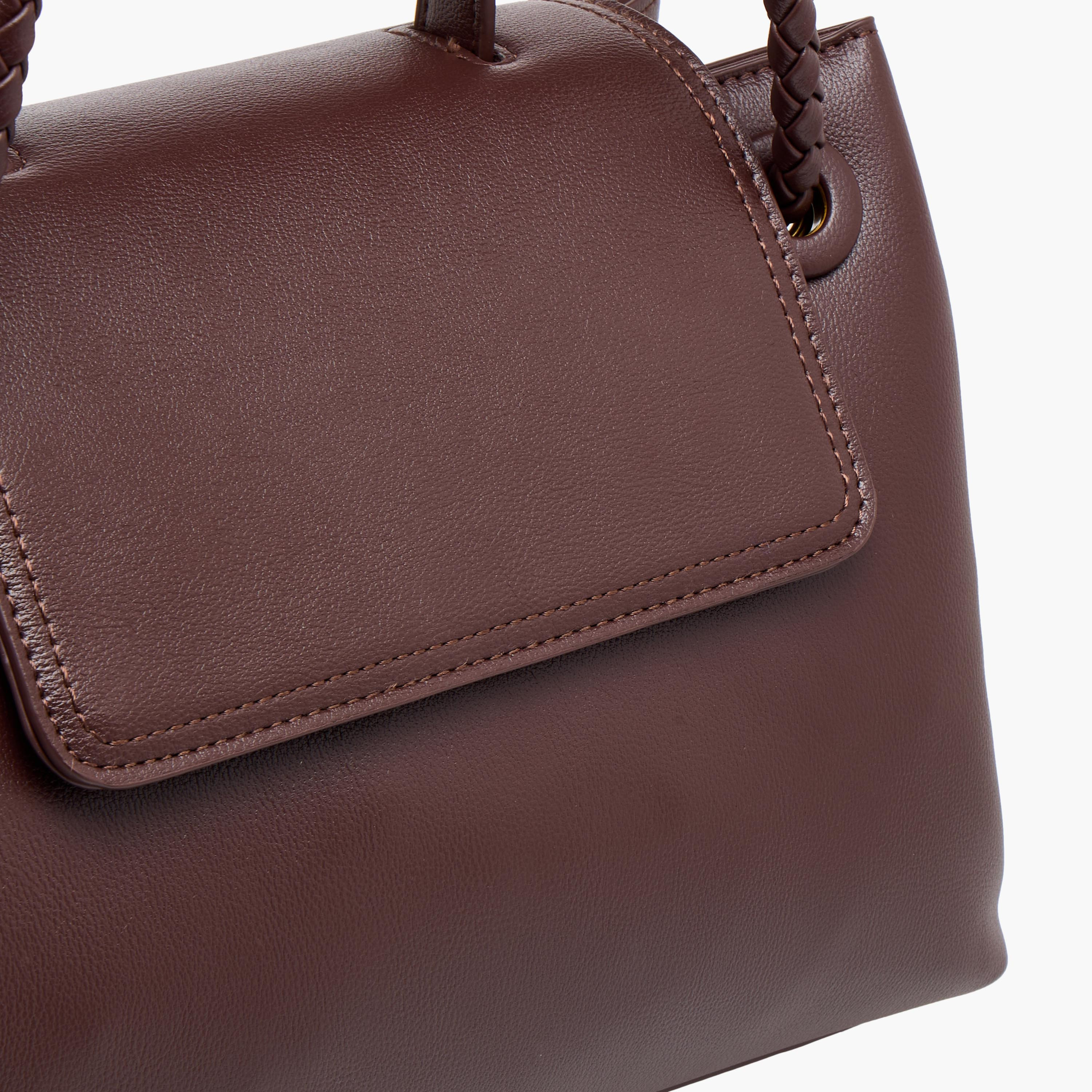 Sasha Textured Tote Bag with Braided Double Handle-women-bagsandwallets-handbags-image-6