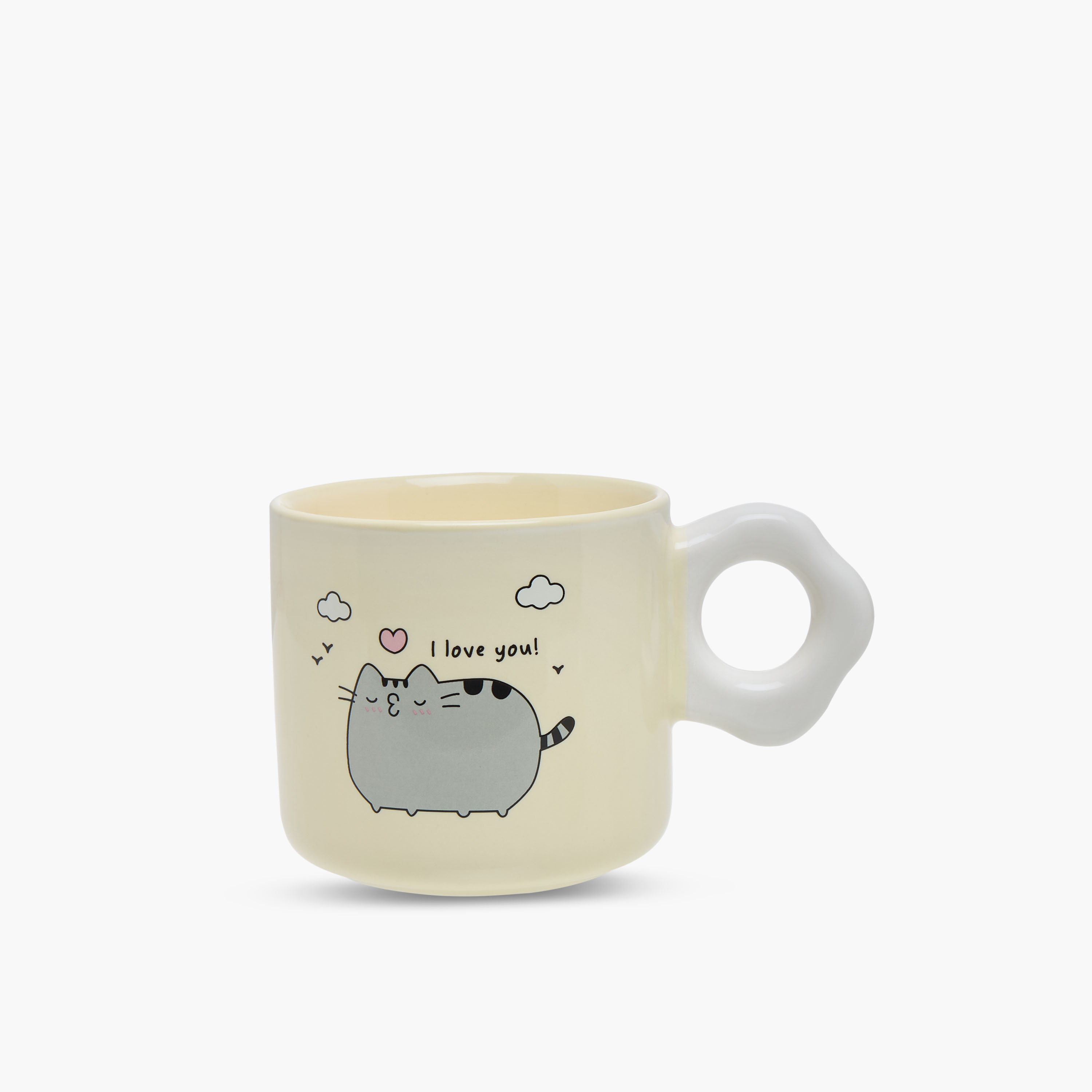 مج من الخزف الصيني بطبعات شعار قطط ومقبض منحني - 320 مل-household-dining-teaandcoffee-mugsandcups-image-1